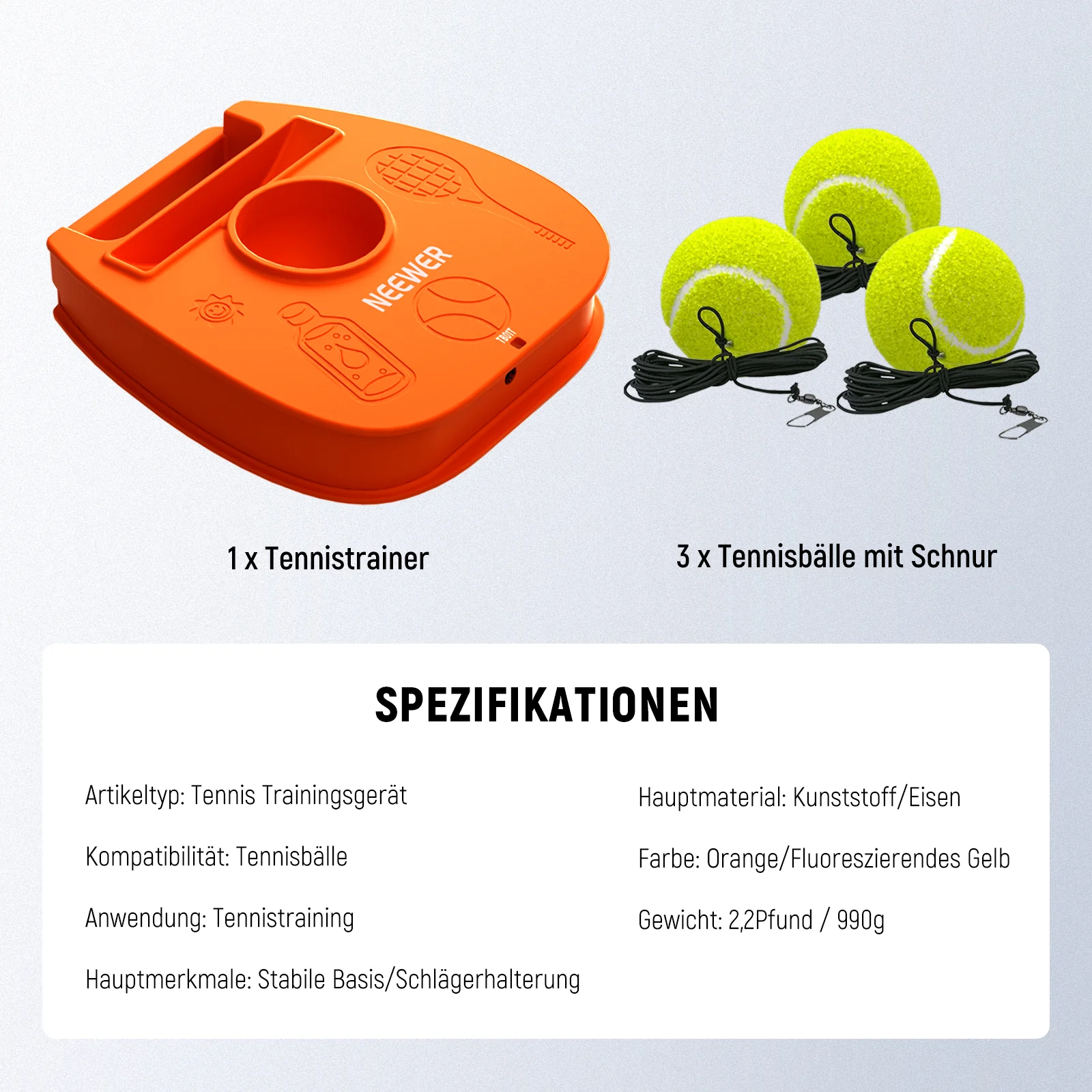 NEEWER TB01T Solo Tennistrainer Rückprallball - Image 8