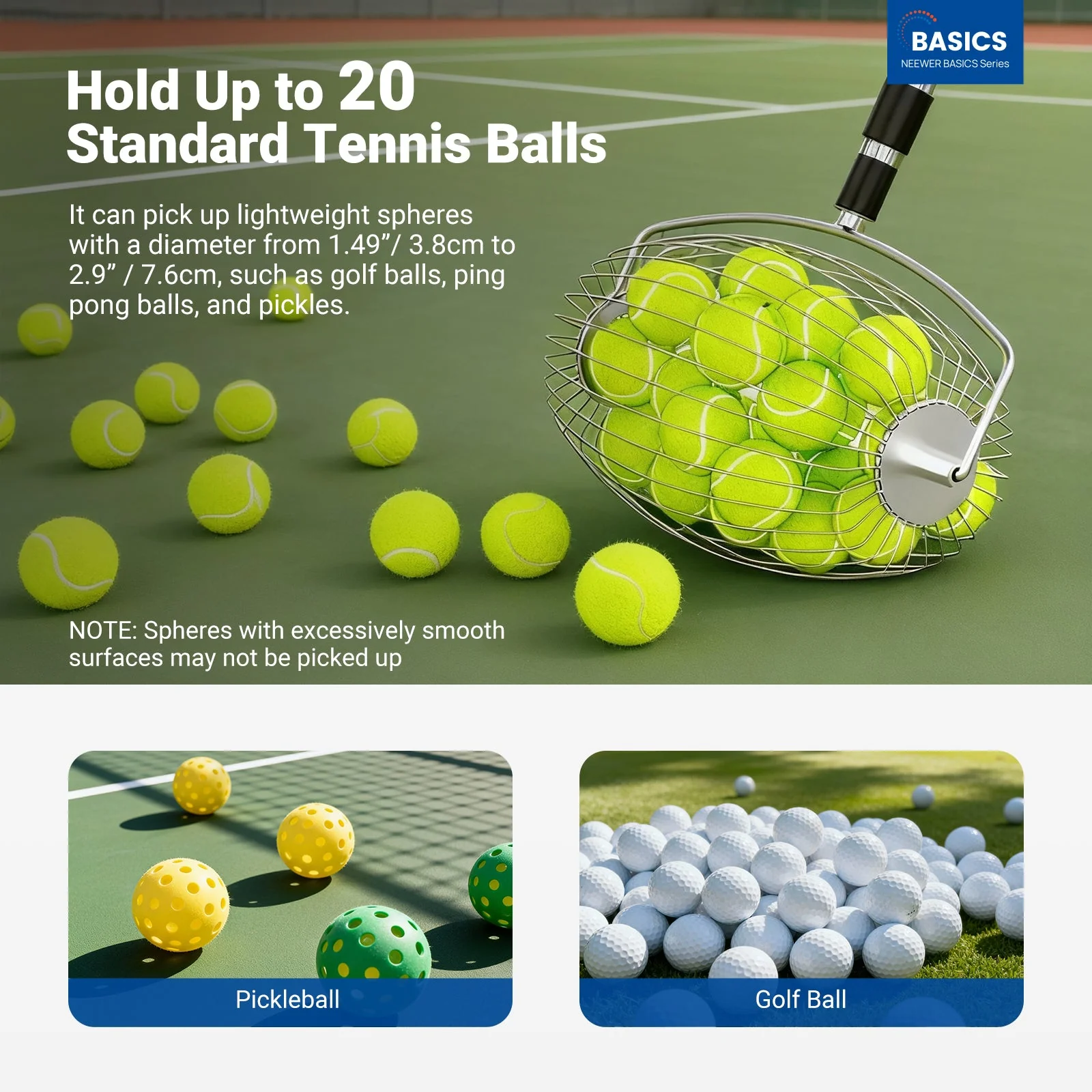 NEEWER TB04S Tennisball-Pickleball-Sammelroller - Image 2