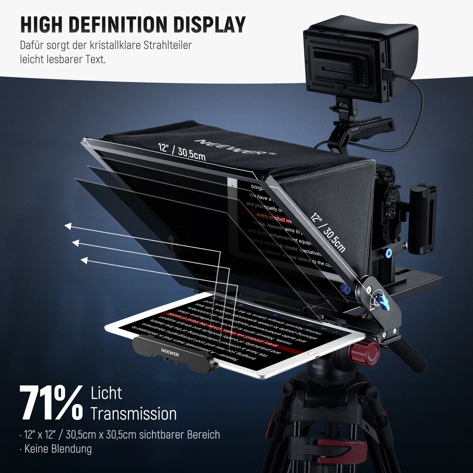 NEEWER X17 II Teleprompter mit  RT113 Fernbedienung und APP Steuerung - Image 2