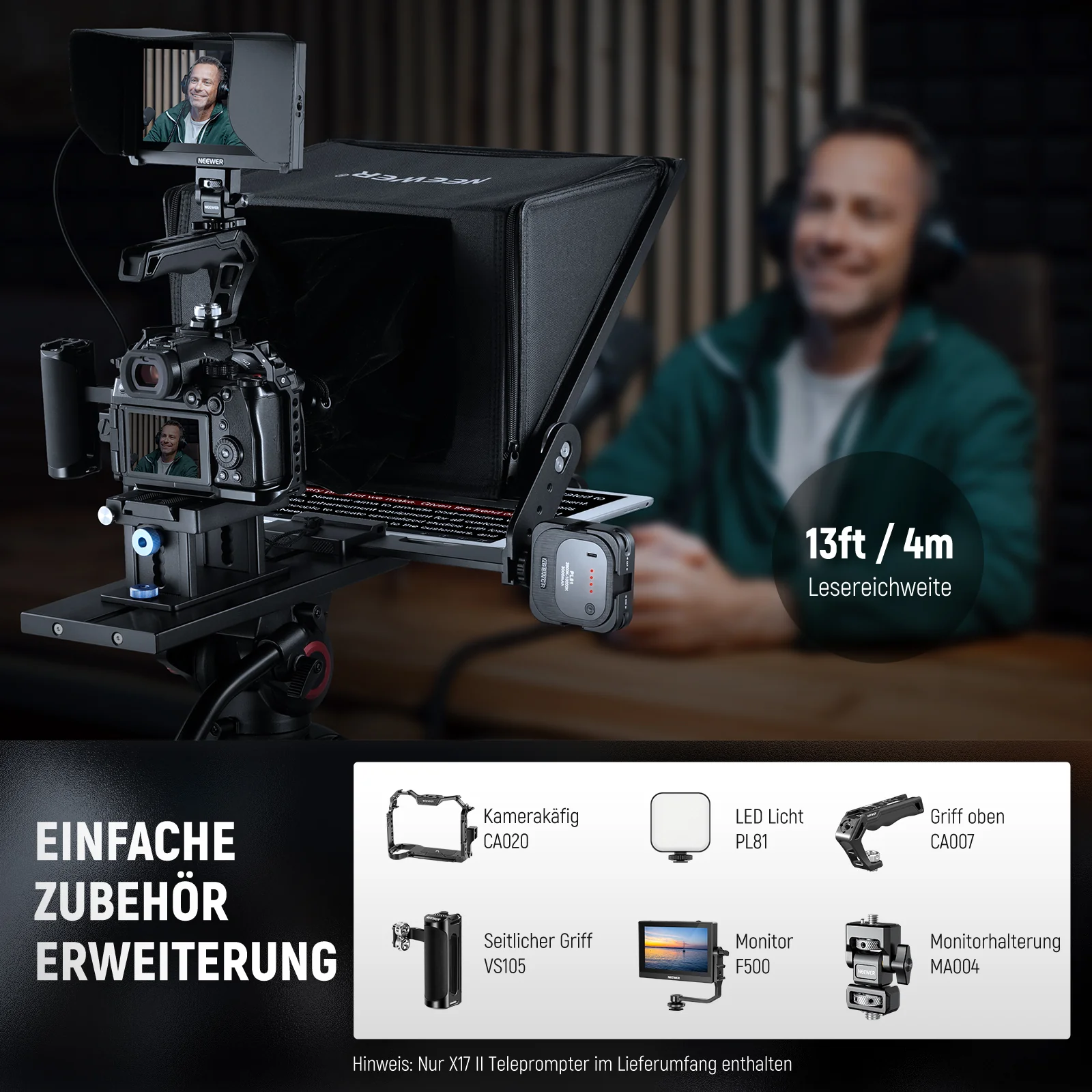 NEEWER X17 II Teleprompter mit  RT113 Fernbedienung und APP Steuerung - Image 5