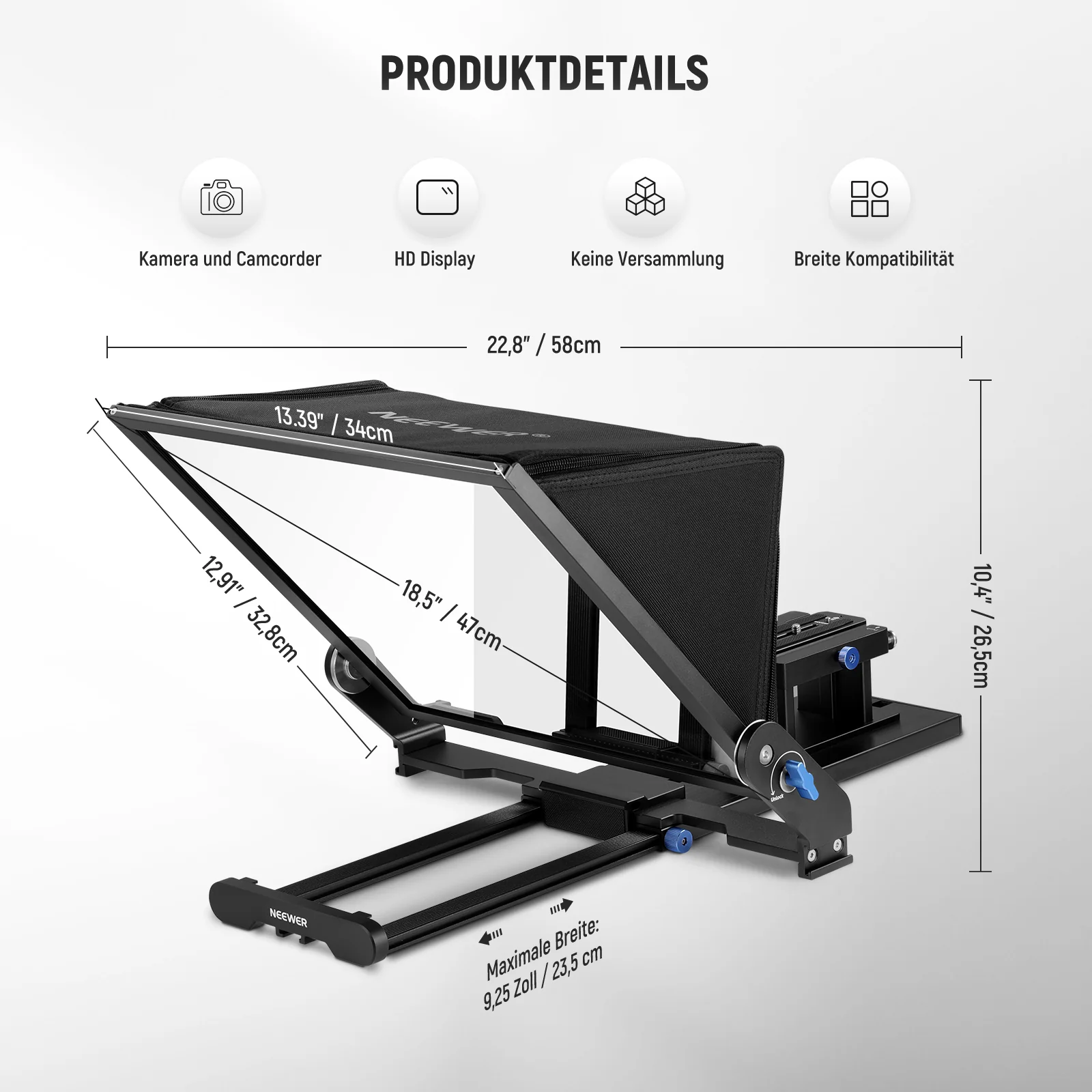 NEEWER X17 II Teleprompter mit  RT113 Fernbedienung und APP Steuerung - Image 6