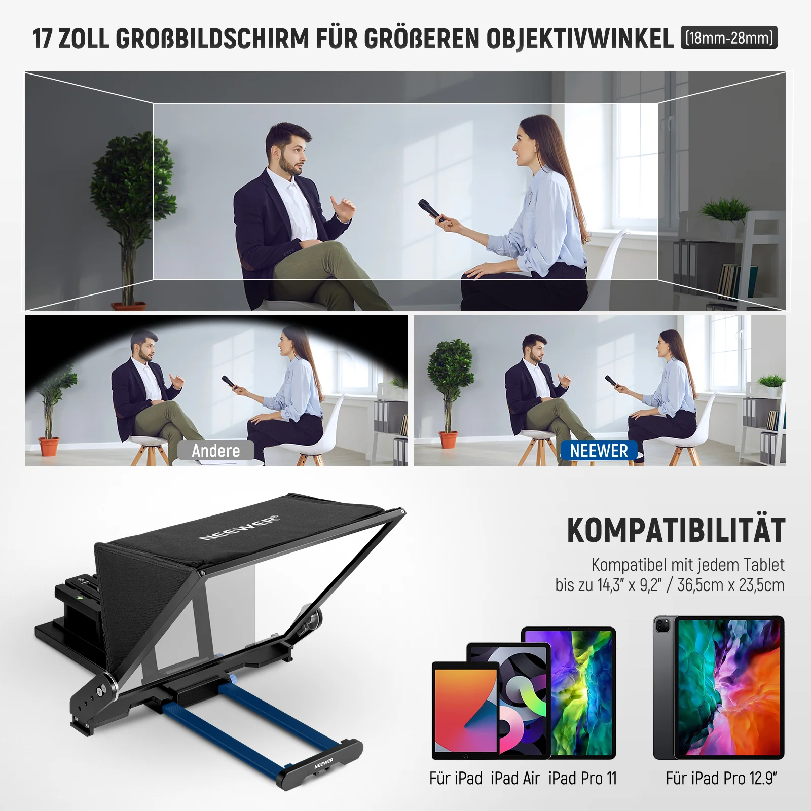 NEEWER X17 II Teleprompter mit  RT113 Fernbedienung und APP Steuerung - Image 8