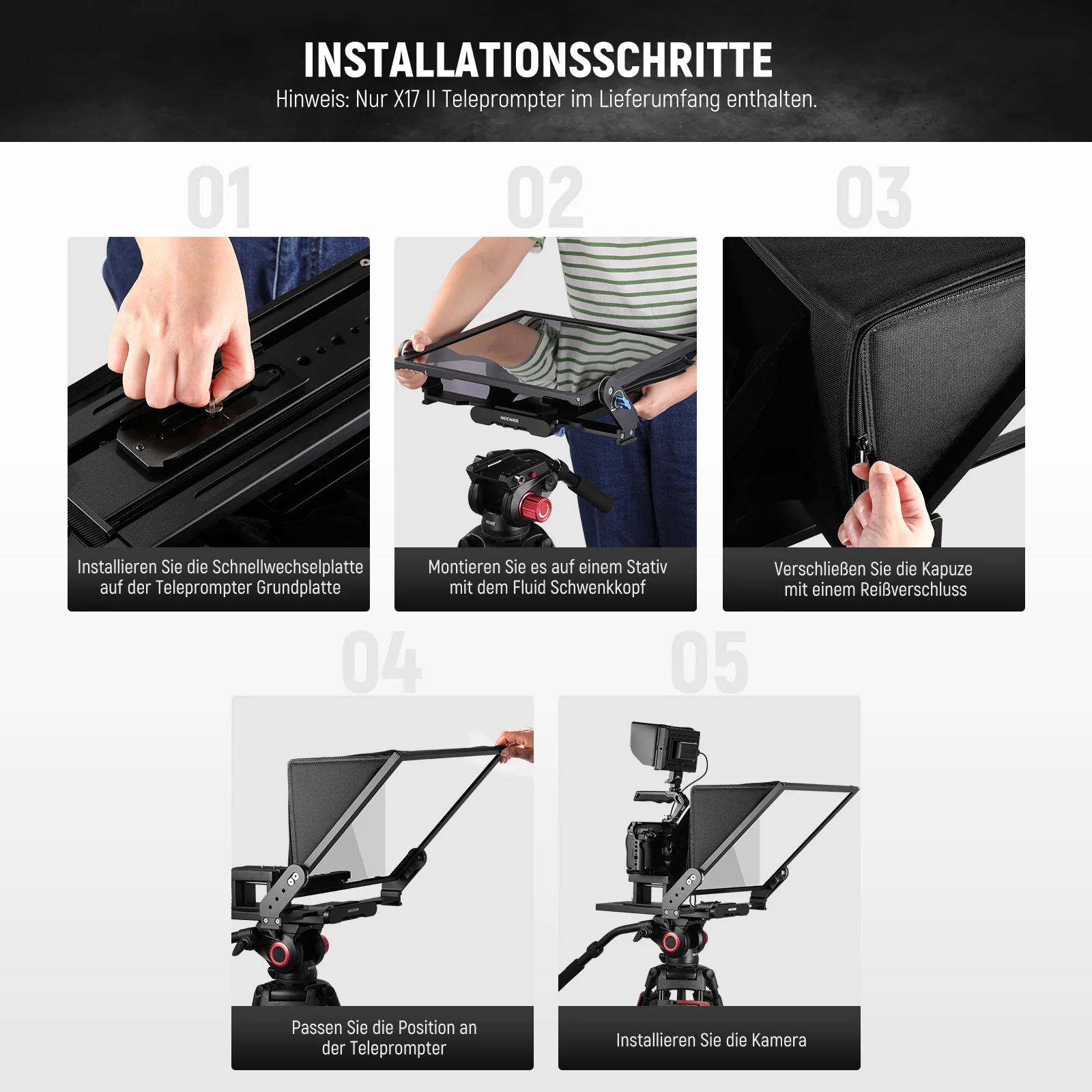 NEEWER X17 II Teleprompter mit  RT113 Fernbedienung und APP Steuerung - Image 9
