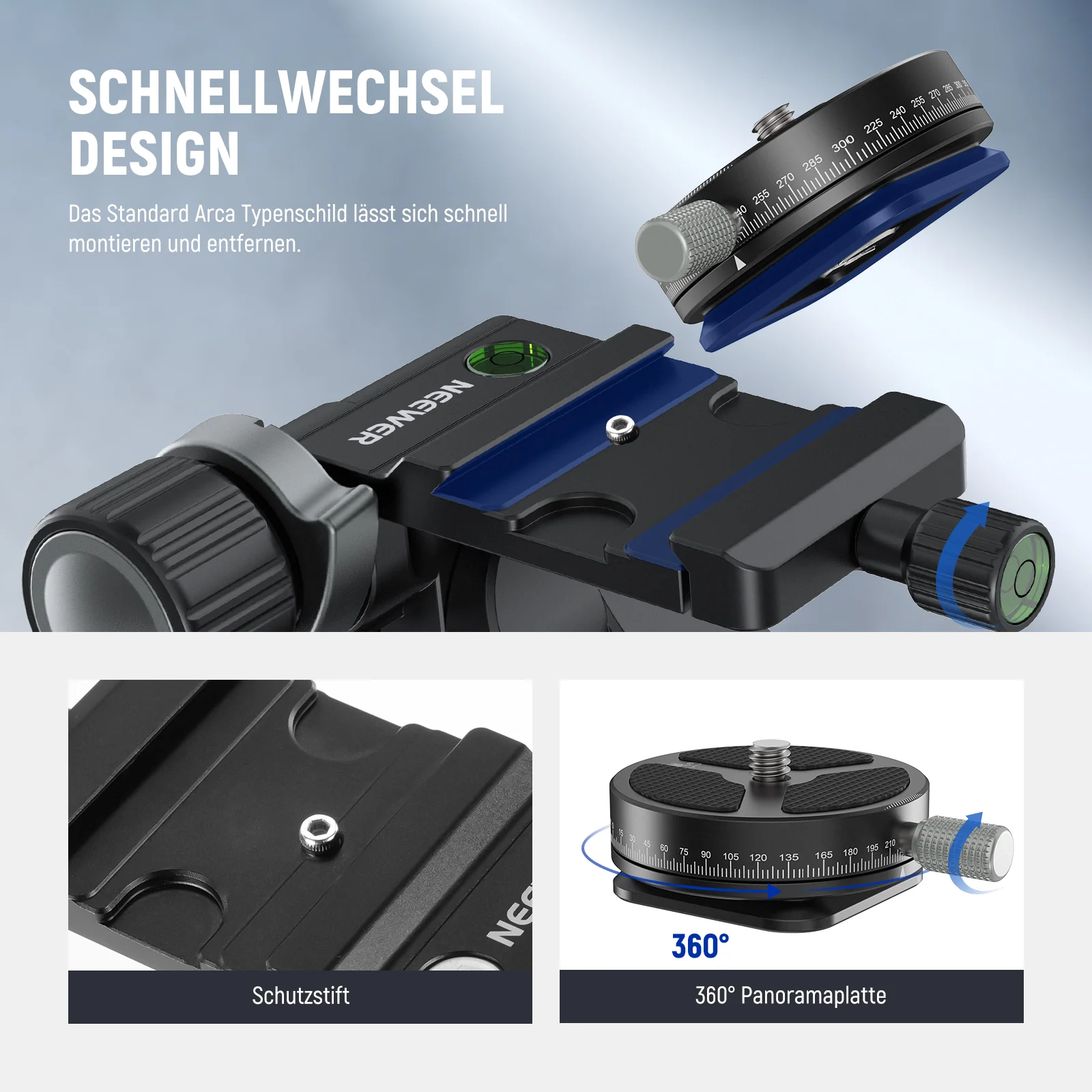 NEEWER TH15/TH16 3 Weg Getriebe Stativkopf - Image 5