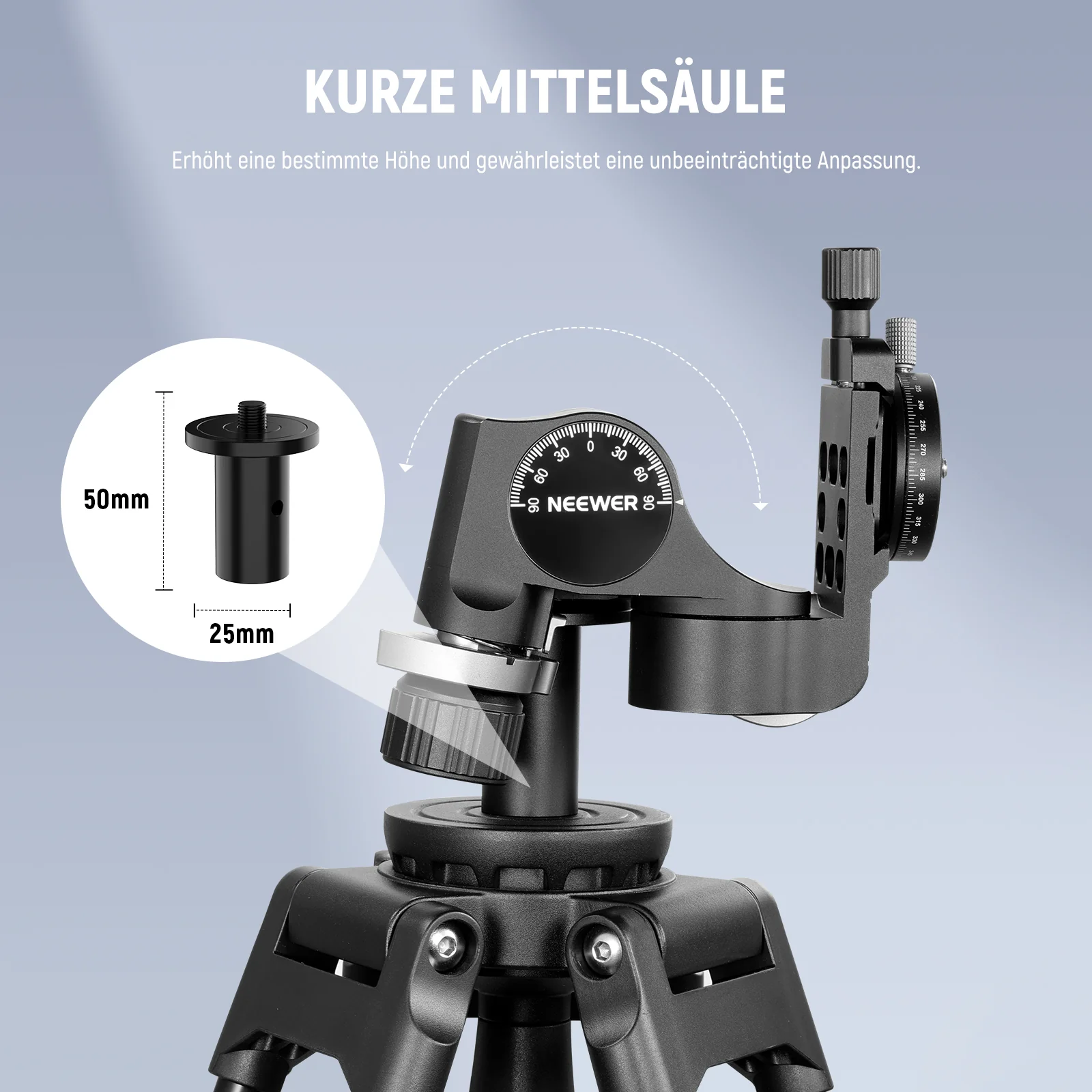 NEEWER TH15/TH16 3 Weg Getriebe Stativkopf - Image 9