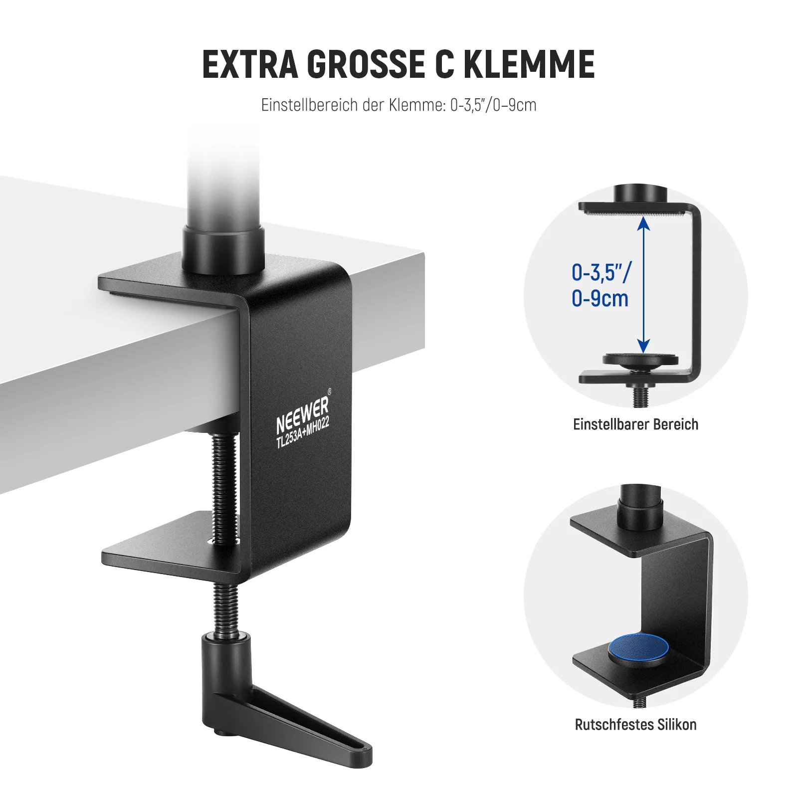 NEEWER TL253A+MH022 Verbesserter Tisch Kamerastativ mit flexiblem Arm - Image 8