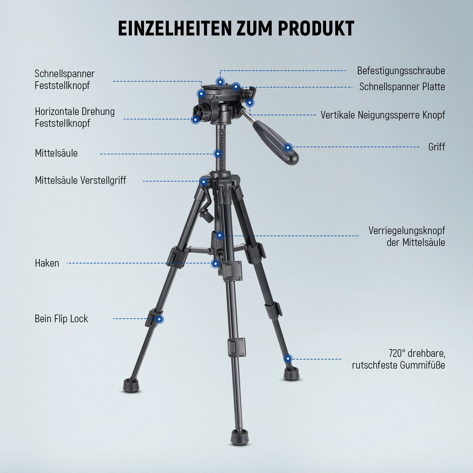 NEEWER BASICS TP02 Mini Tischstativ für Kamera und Telefon - Image 15
