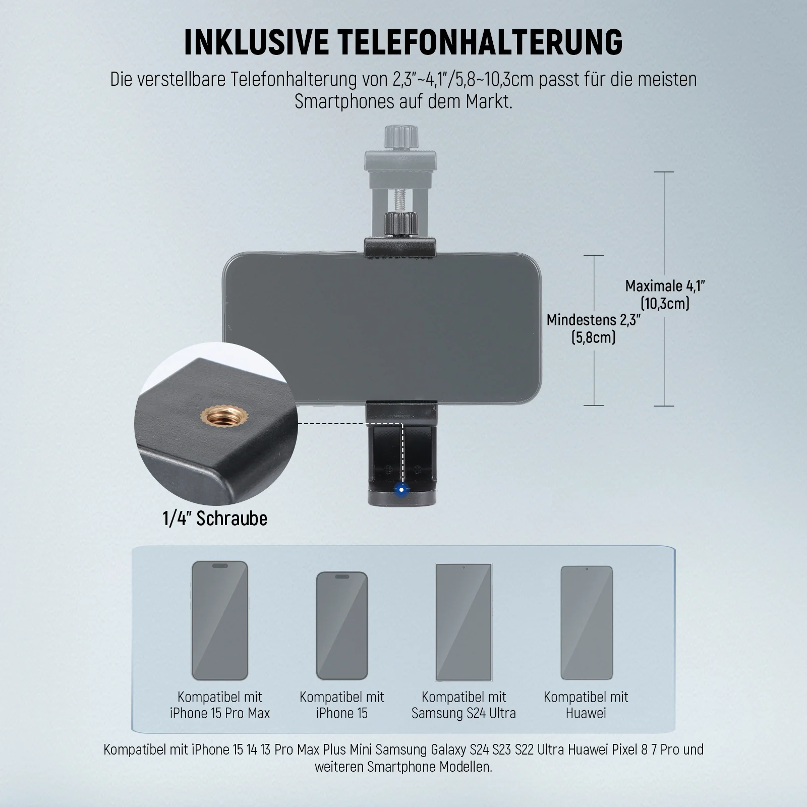 NEEWER BASICS TP05 74.4" 189cm Videostativ Einbeinstativ - Image 6
