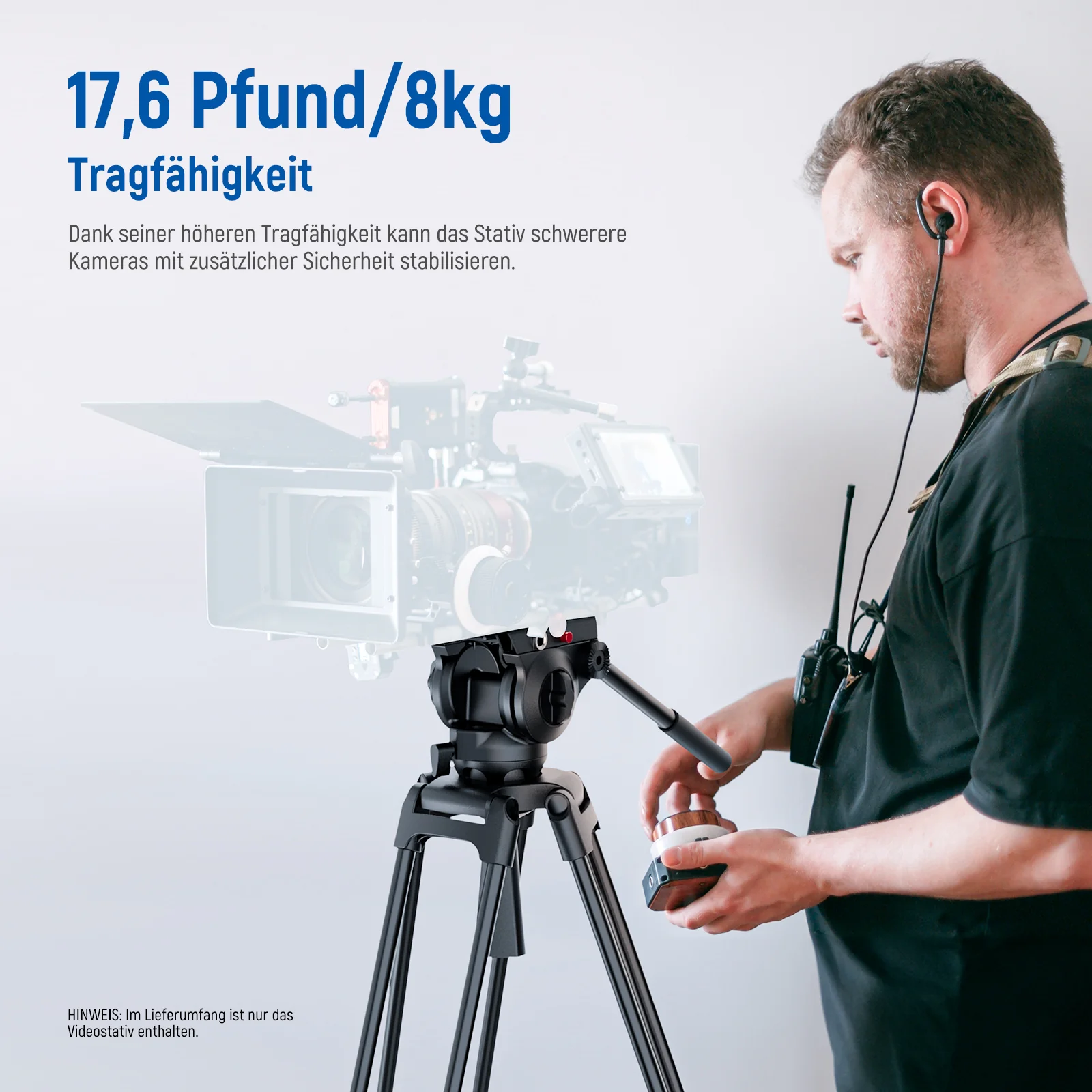 NEEWER BASICS TP37 74" 187cm Metall Videostativ mit Fluidkopf - Image 3