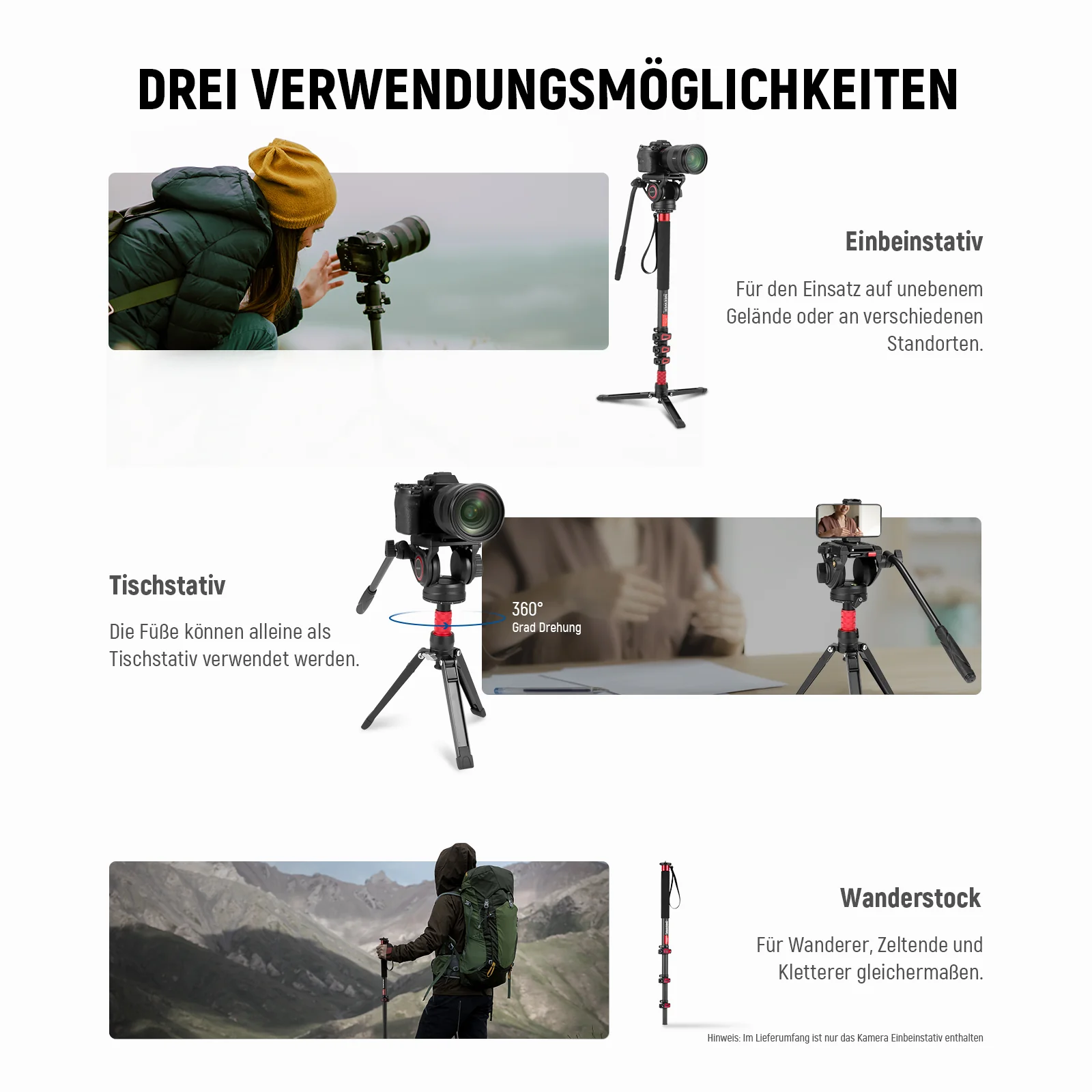 NEEWER TP71 67.7" 172cm Pro Kohlefaser Einbeinstativ - Image 8