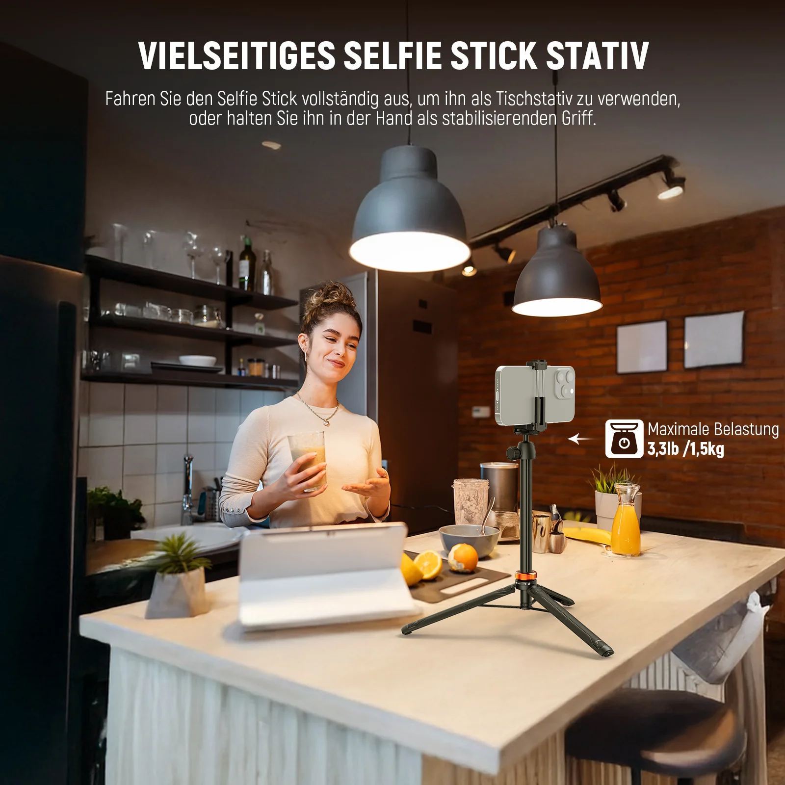 NEEWER BASICS TS04 59" 149,5cm Selfie Stick Stativ - Image 15
