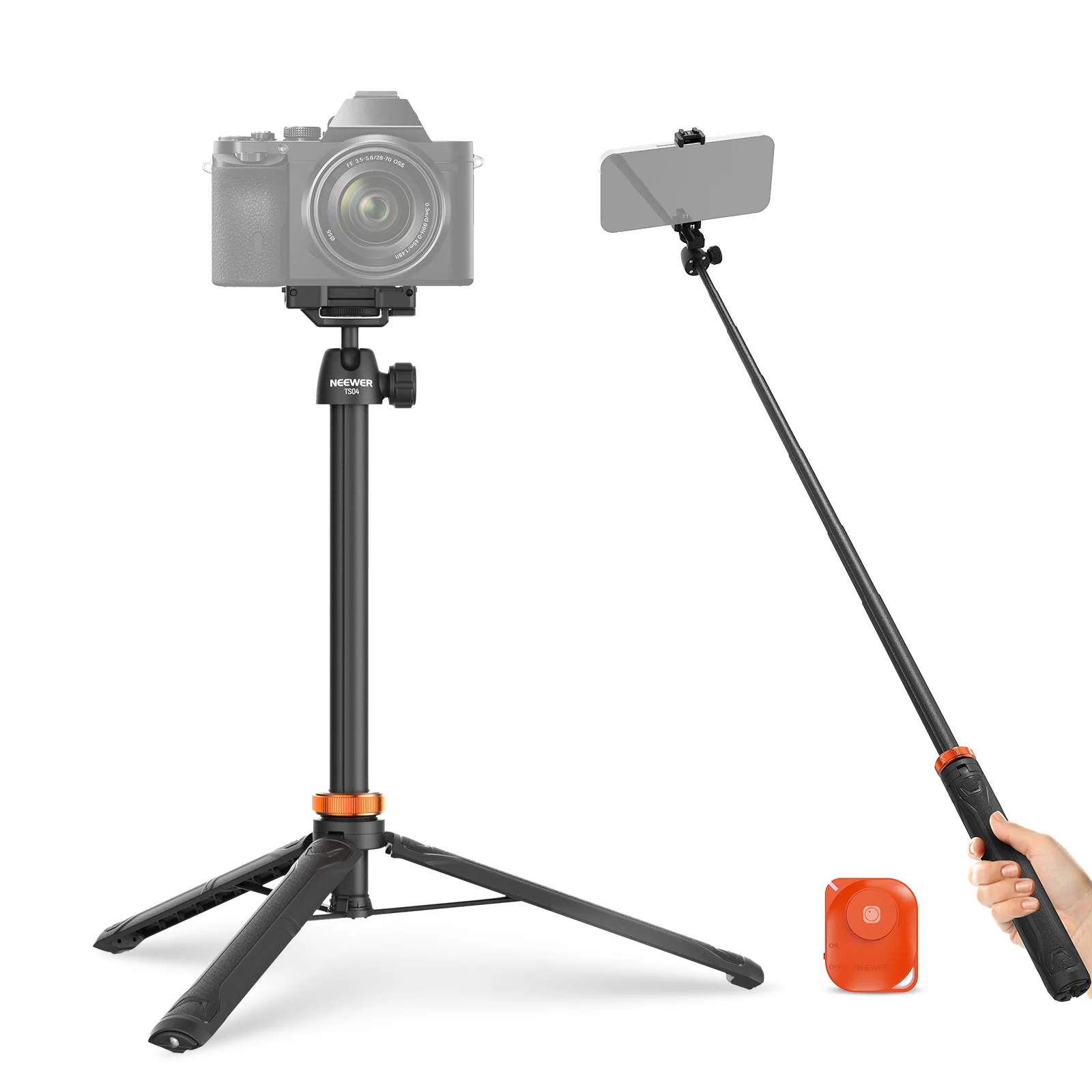 NEEWER BASICS TS04 59" 149,5cm Selfie Stick Stativ - Image 8