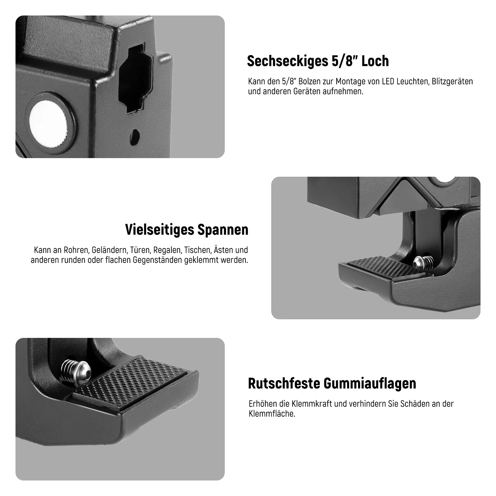 NEEWER UA017 Robuste Super Clamp - Image 5
