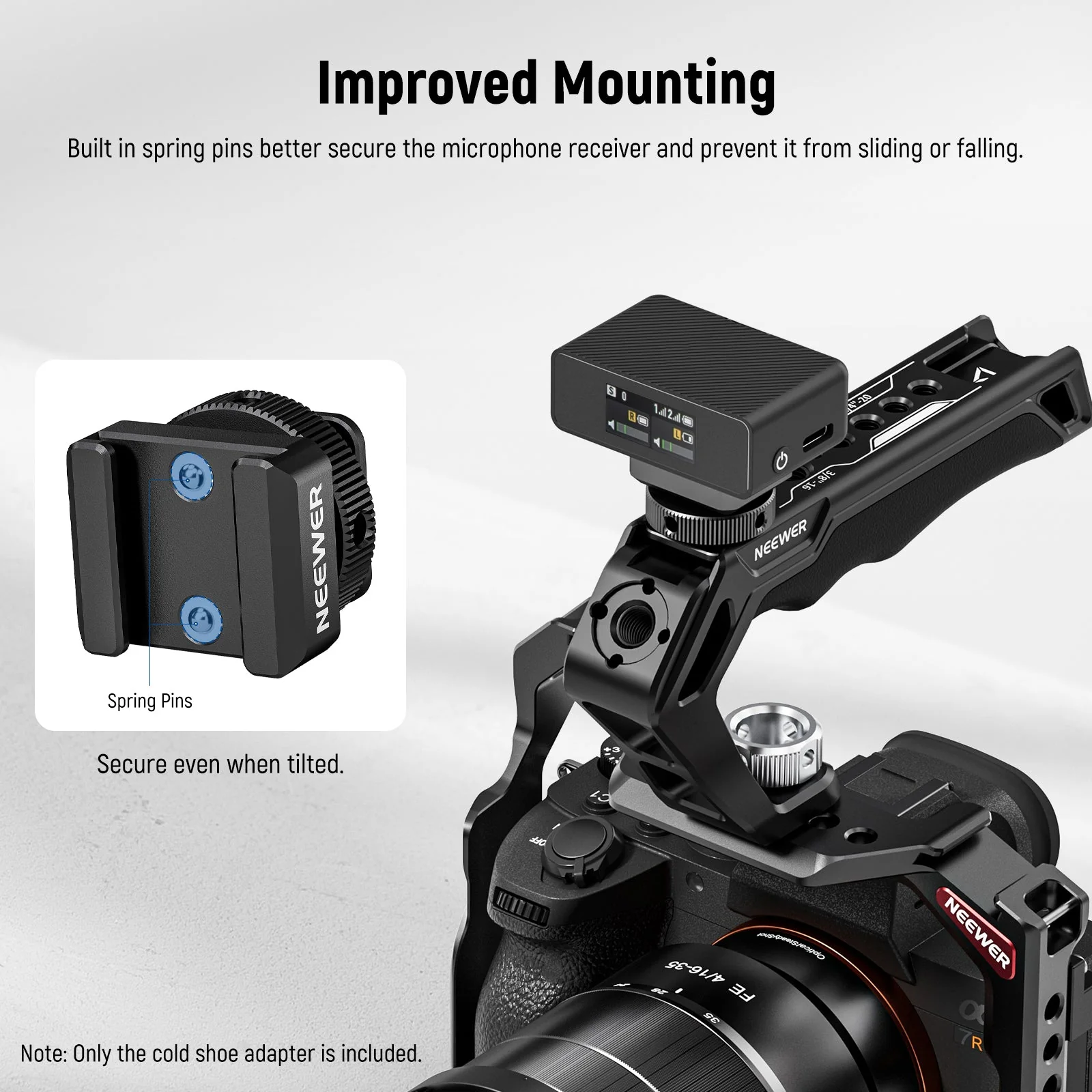 NEEWER UA030 Cold Shoe Montage Adapter für DJI Lavalier Mikrofon Empfänger - Image 3