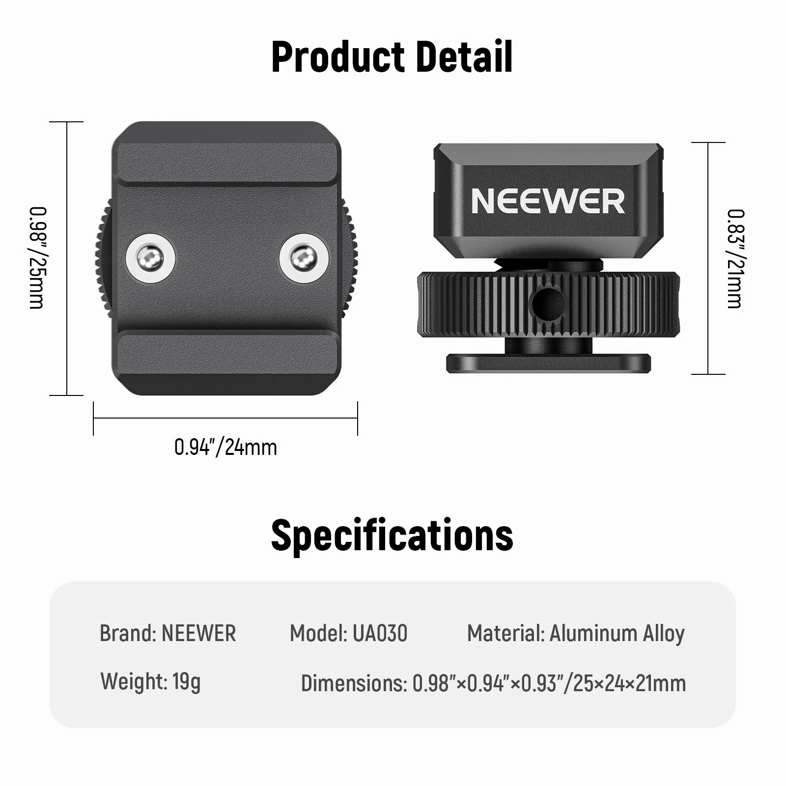 NEEWER UA030 Cold Shoe Montage Adapter für DJI Lavalier Mikrofon Empfänger - Image 8