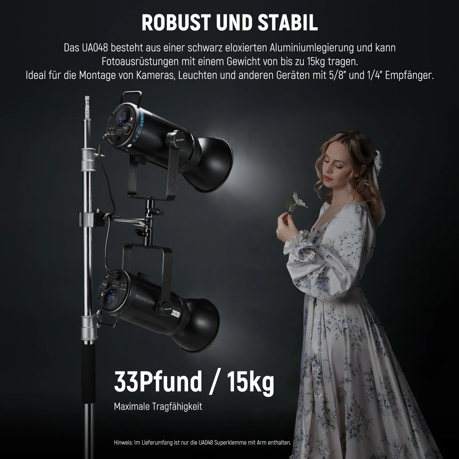 NEEWER UA048 Super Clamp mit 6" Verlängerungsarm - Image 2