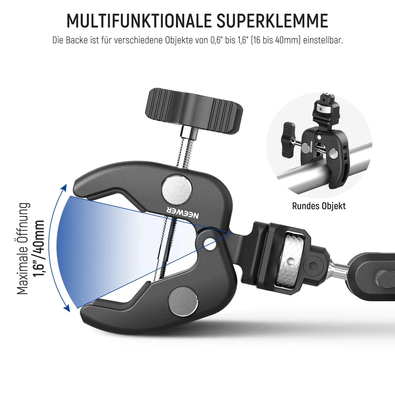 NEEWER UA060 Doppel-Superclamp mit Magic Arm & NATO Schnittstelle - Image 3