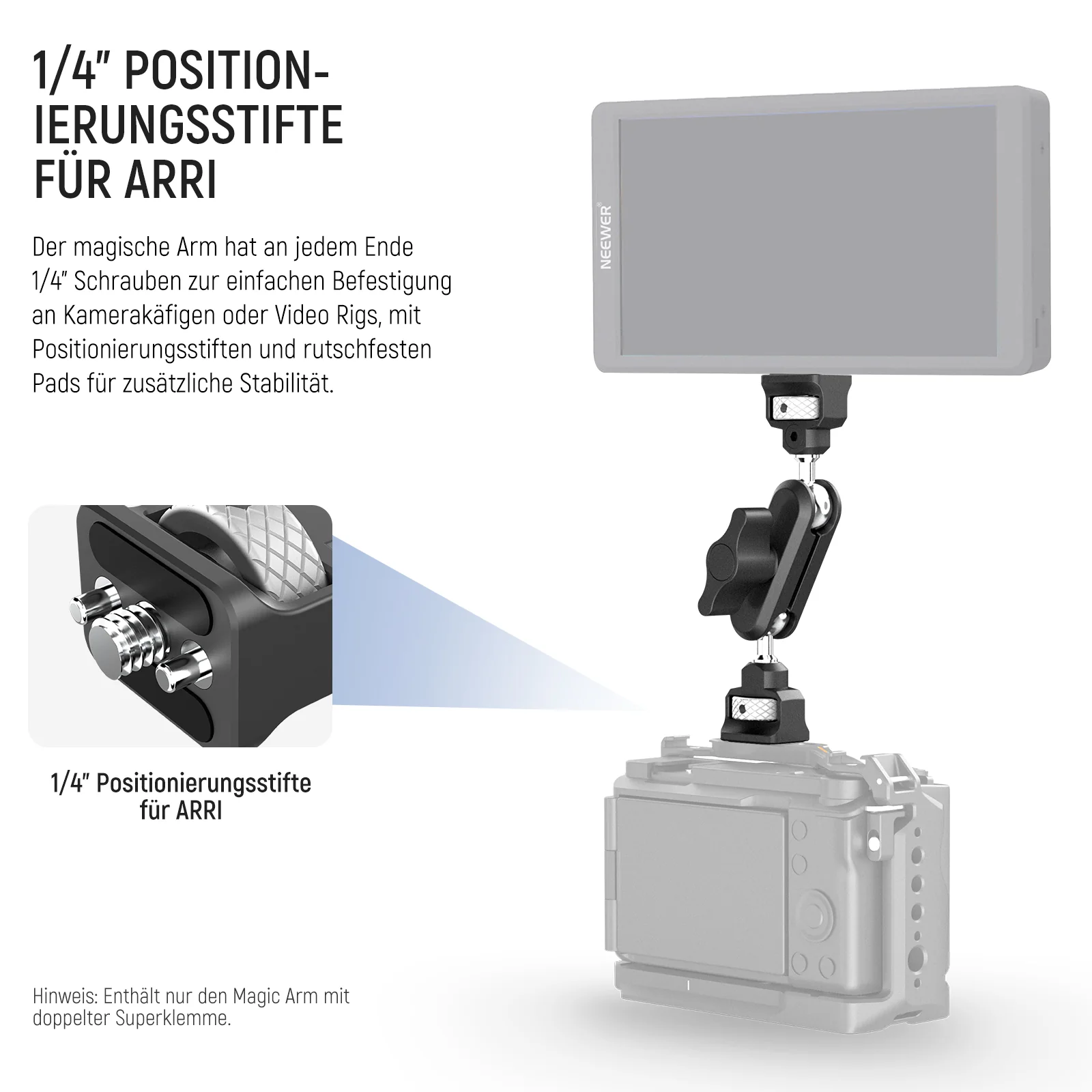 NEEWER UA060 Doppel-Superclamp mit Magic Arm & NATO Schnittstelle - Image 4