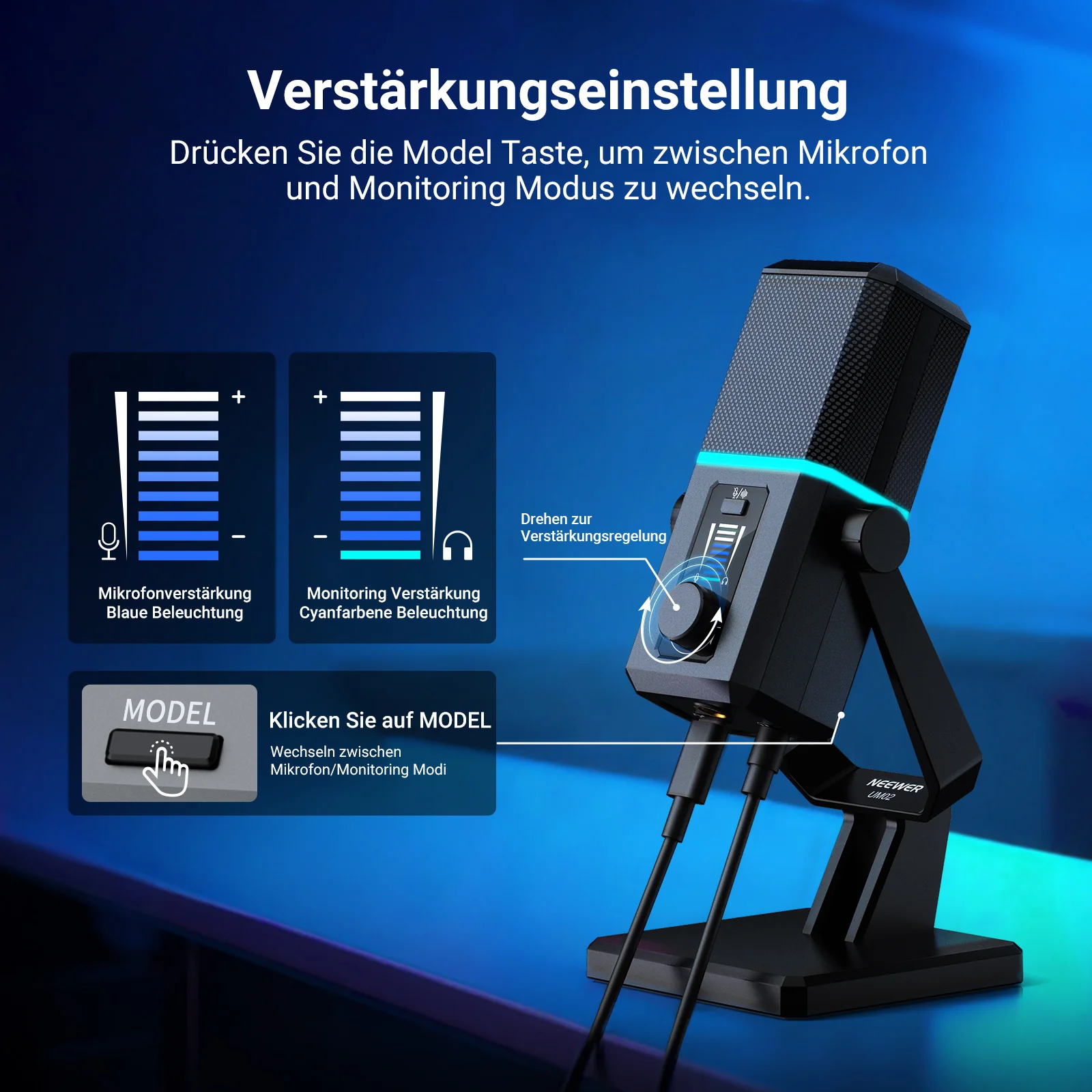 NEEWER UM02 RGB USB Mikrofon für Gaming Streaming Podcasts - Image 5