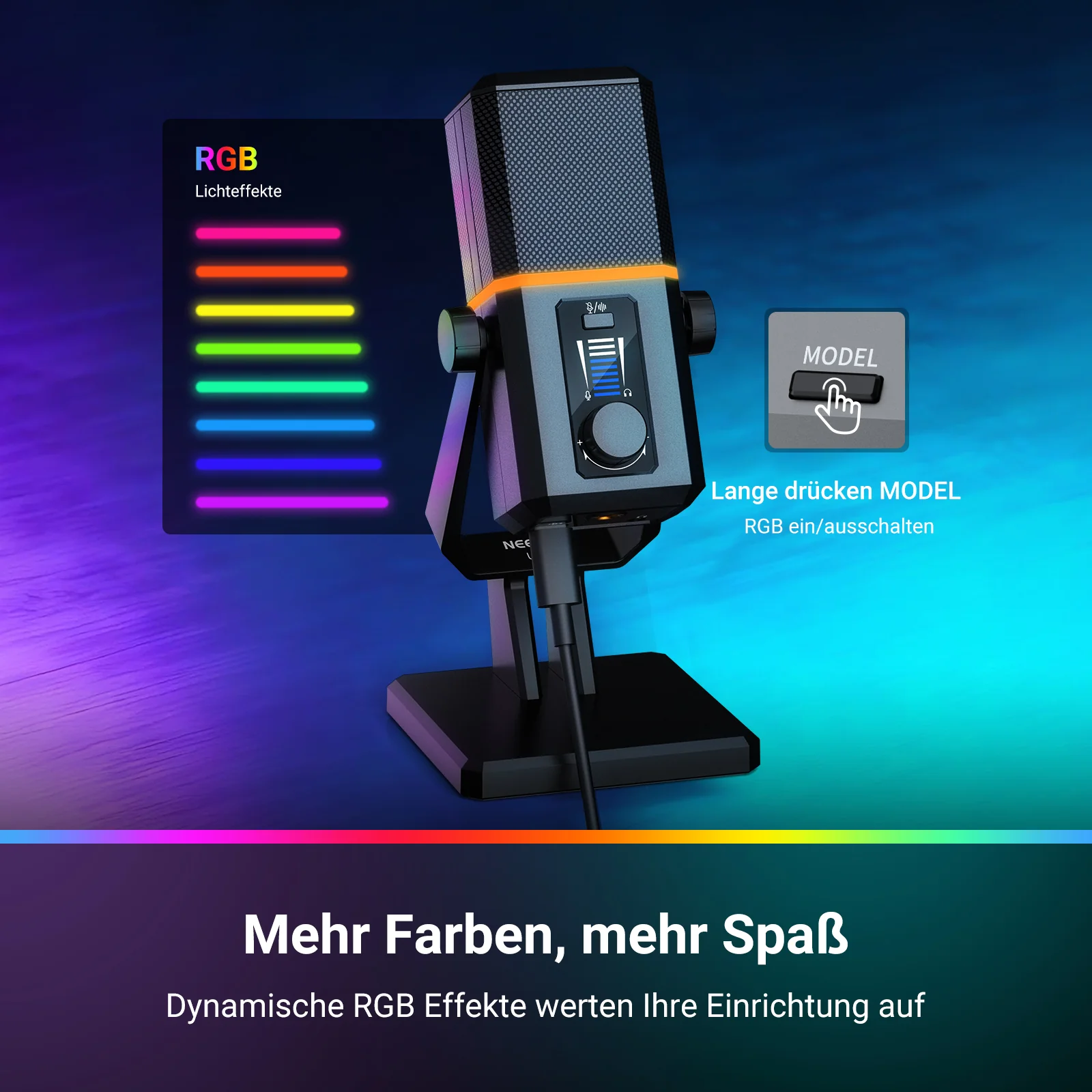 NEEWER UM02 RGB USB Mikrofon für Gaming Streaming Podcasts - Image 6