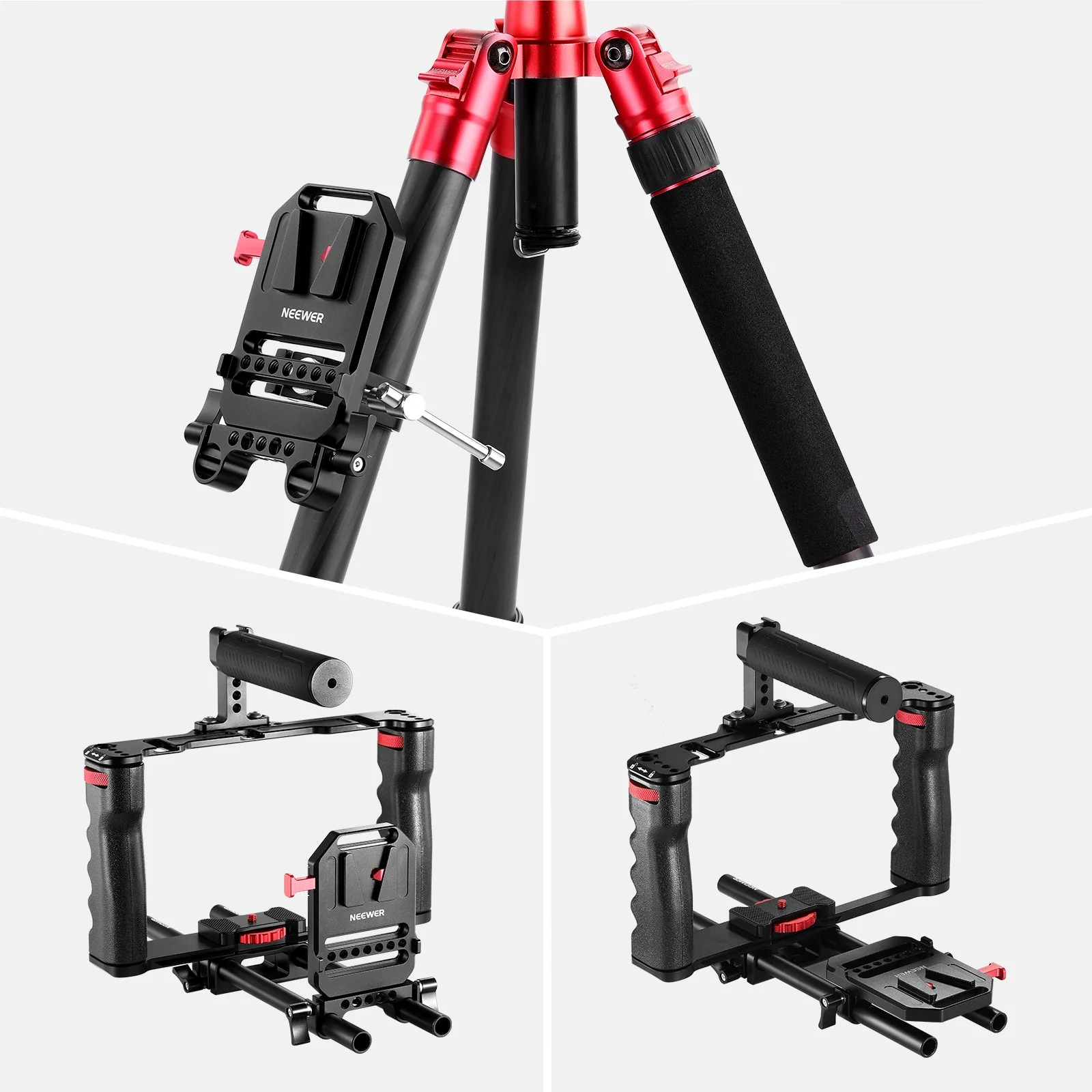 NEEWER V-Mount 1/4" & 3/8" V-Mount Akkuplatte mit Klemme für ST-43 - Image 5