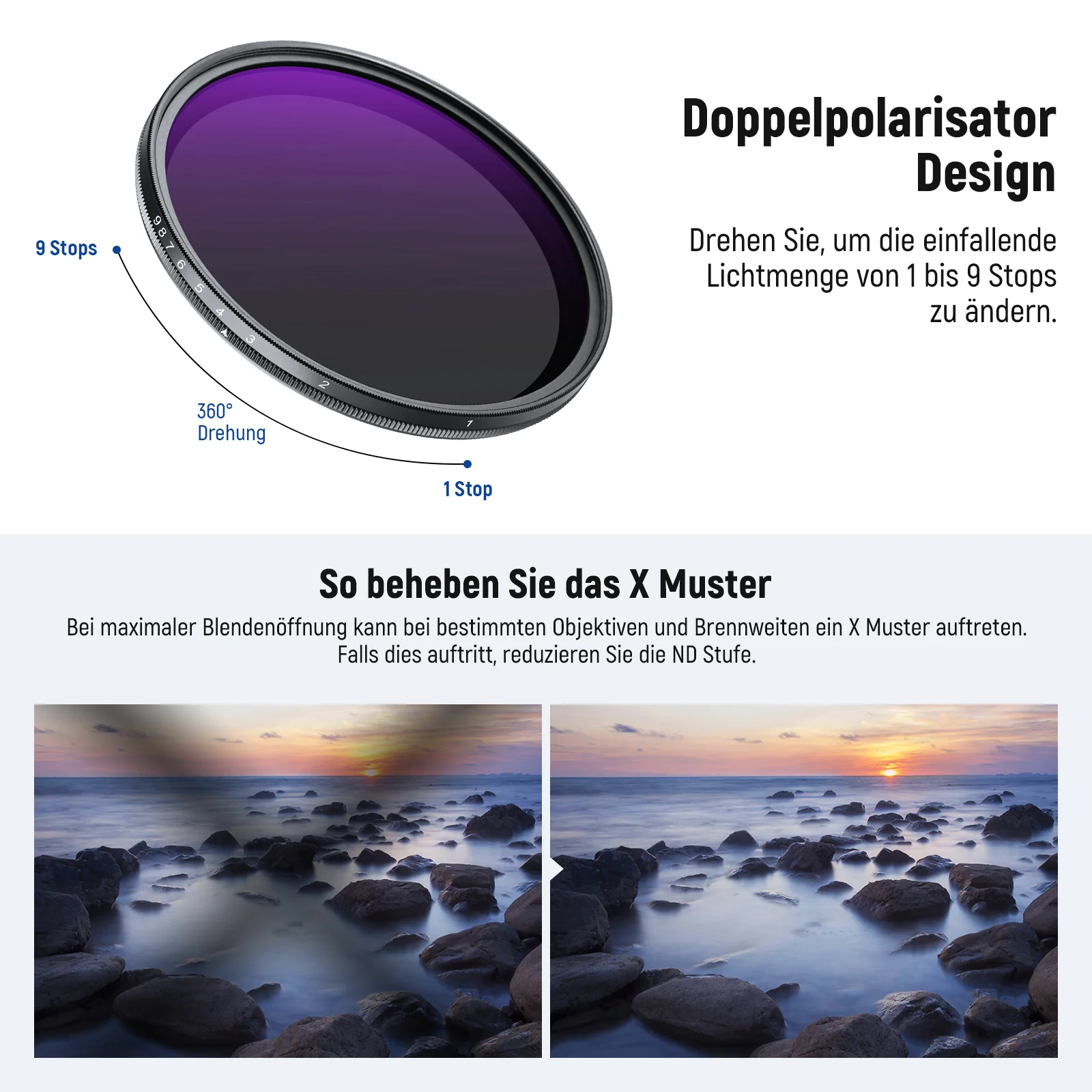 NEEWER Variable ND2-400 & Black Diffusion 1/4 Filter Set - Image 20