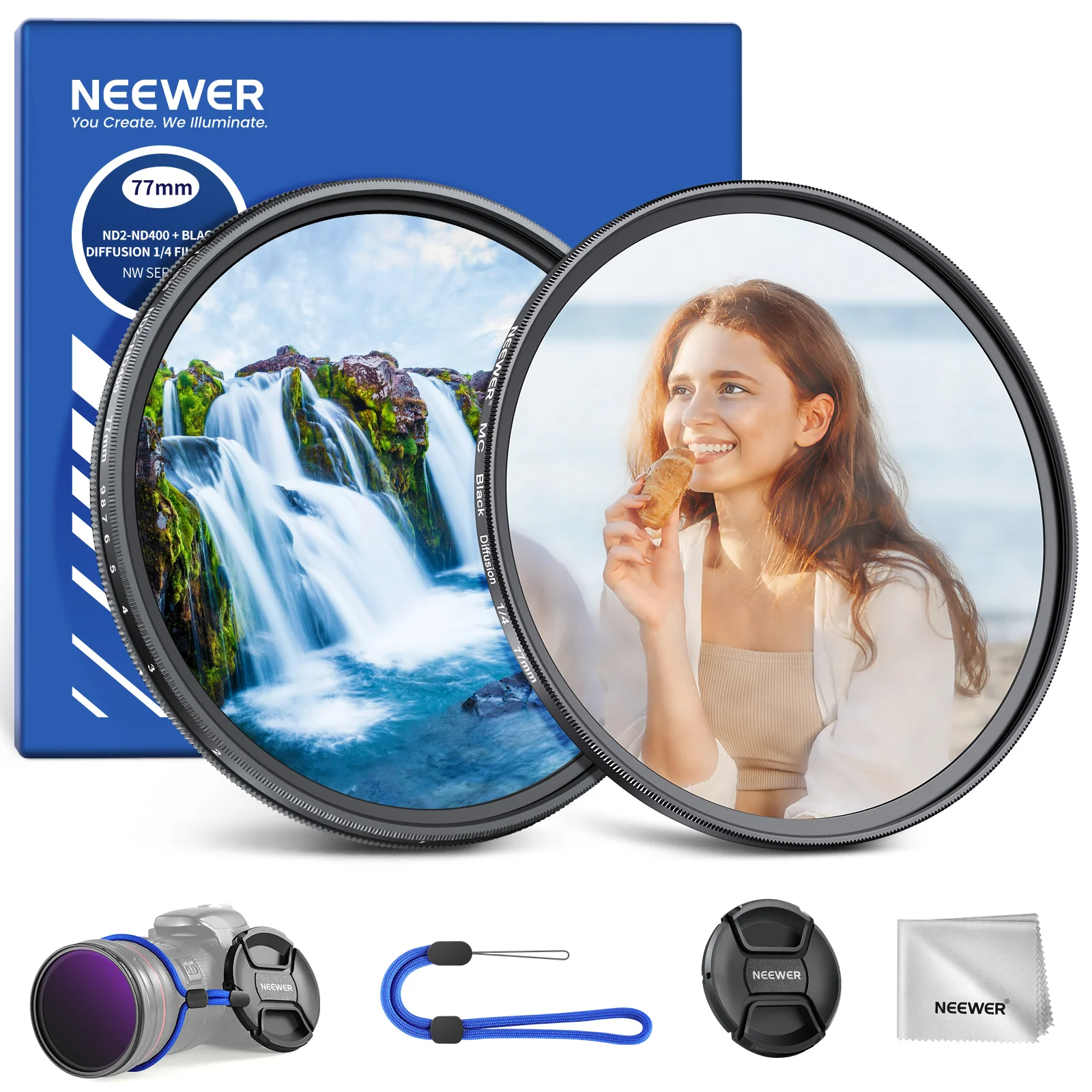 NEEWER Variable ND2-400 & Black Diffusion 1/4 Filter Set - Image 28