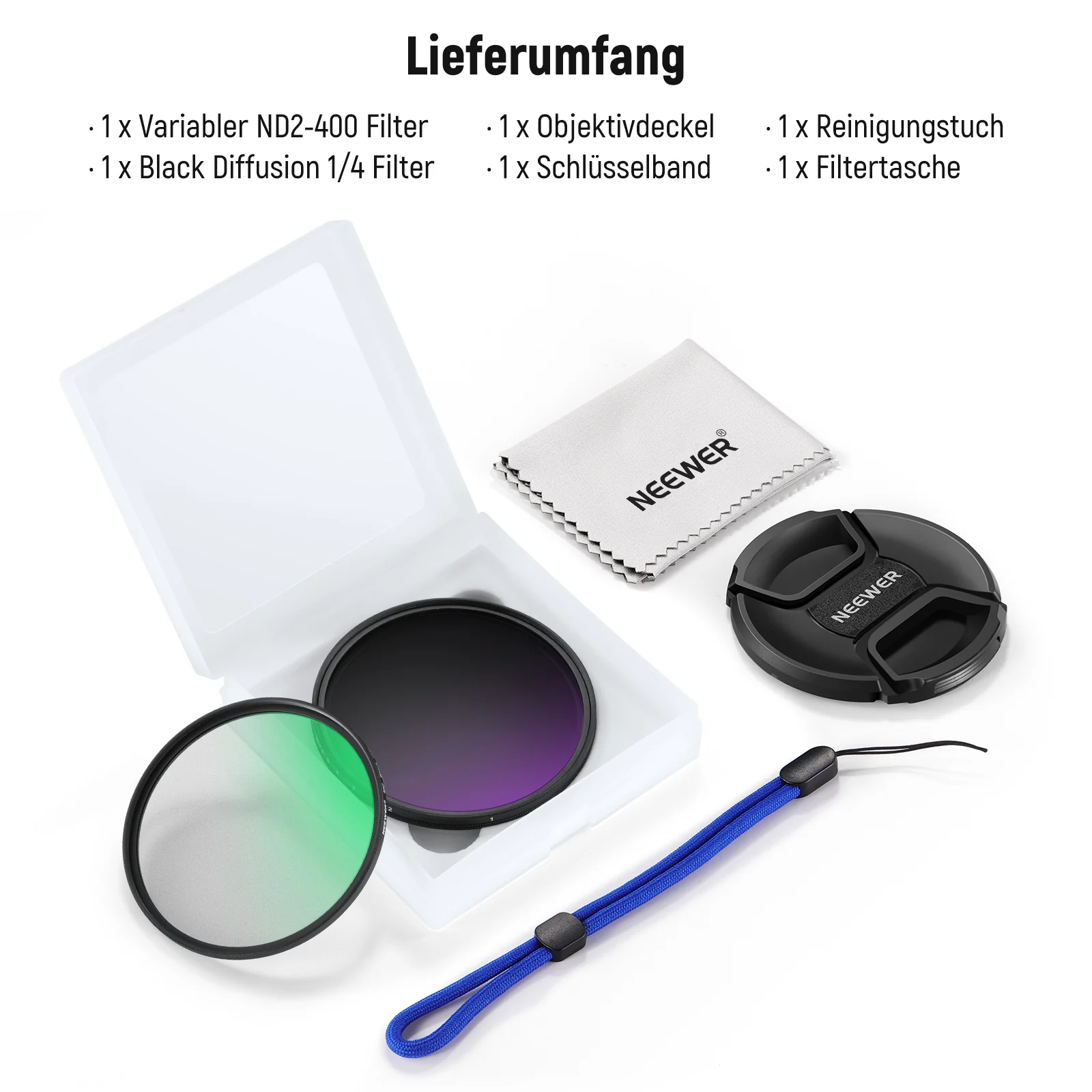 NEEWER Variable ND2-400 & Black Diffusion 1/4 Filter Set - Image 45