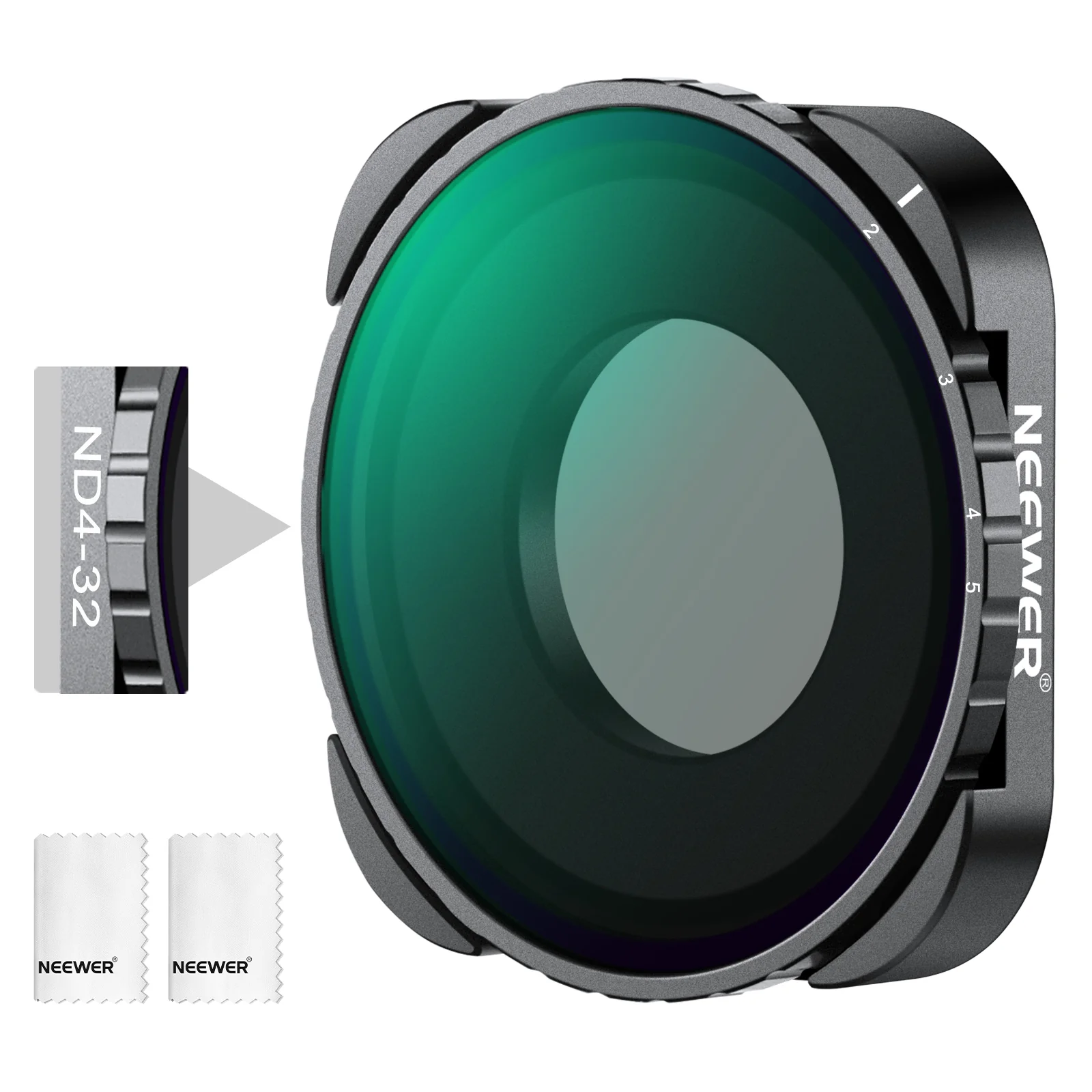 NEEWER Variabler ND4-ND32 Filter Kompatibel mit GoPro 9 10 11 12 13