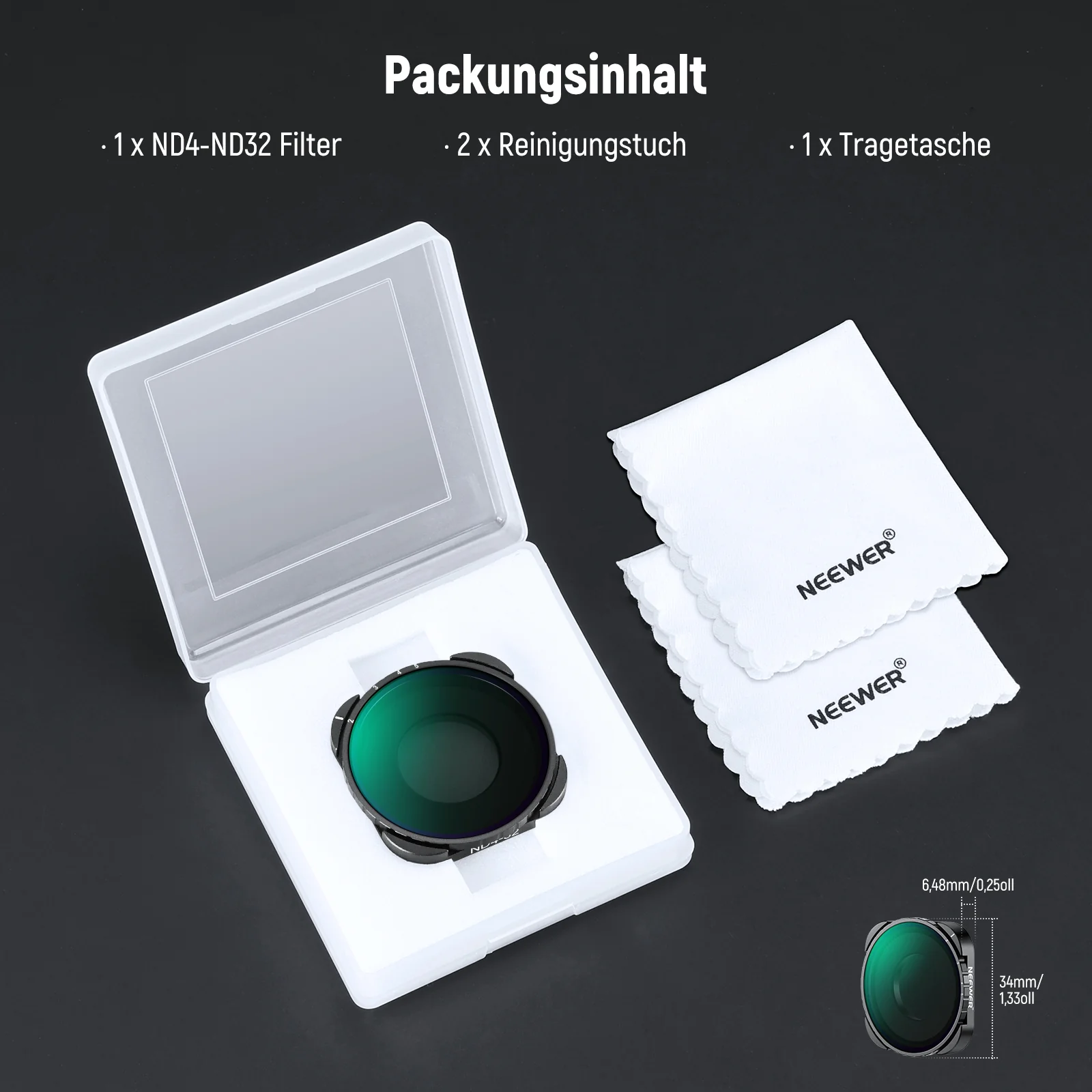 NEEWER Variabler ND4-ND32 Filter Kompatibel mit GoPro 9 10 11 12 13 - Image 7