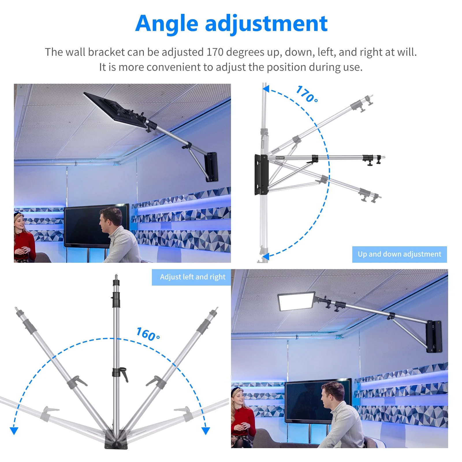 NEEWER 169cm Wandmontage Auslegerarm - Image 4