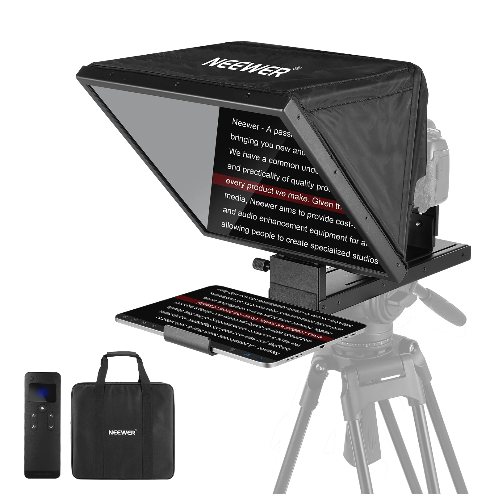 NEEWER BASICS X16B 16" anhebbarer Teleprompter aus Aluminiumlegierung