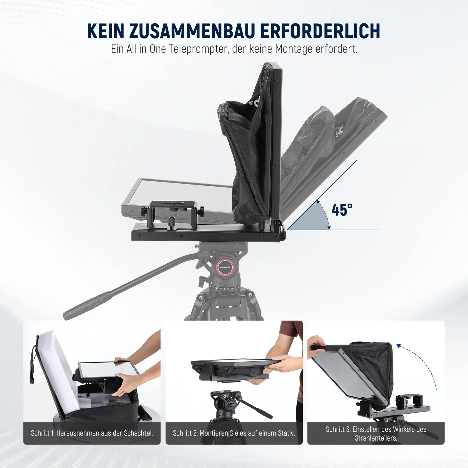 NEEWER BASICS X16B 16" anhebbarer Teleprompter aus Aluminiumlegierung - Image 3