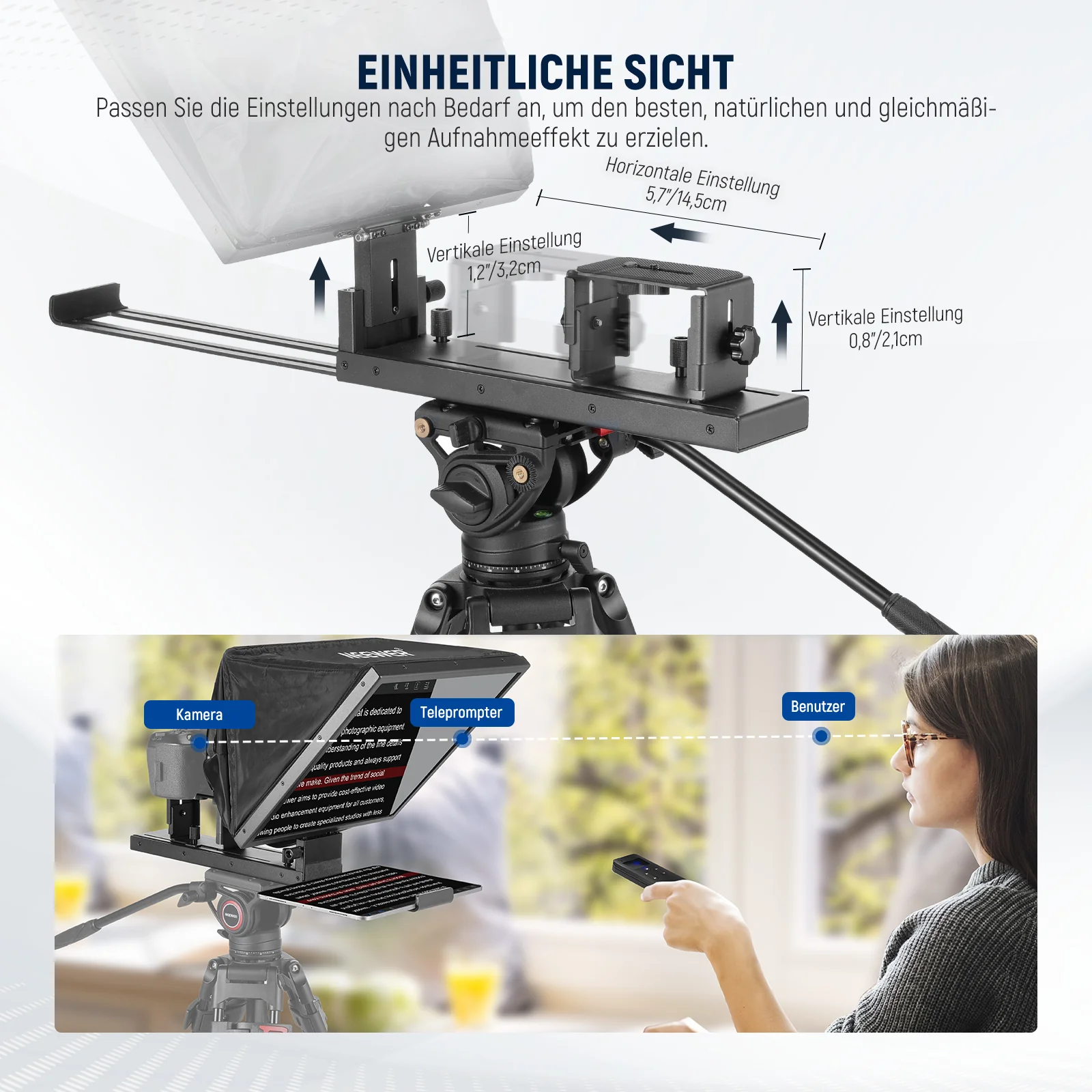 NEEWER BASICS X16B 16" anhebbarer Teleprompter aus Aluminiumlegierung - Image 5