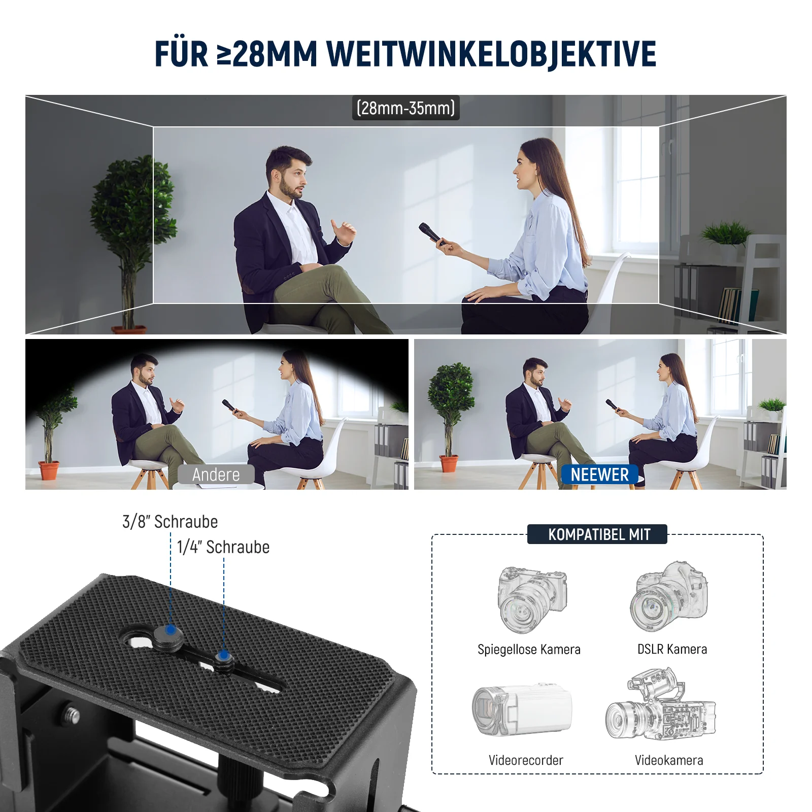 NEEWER BASICS X16B 16" anhebbarer Teleprompter aus Aluminiumlegierung - Image 7