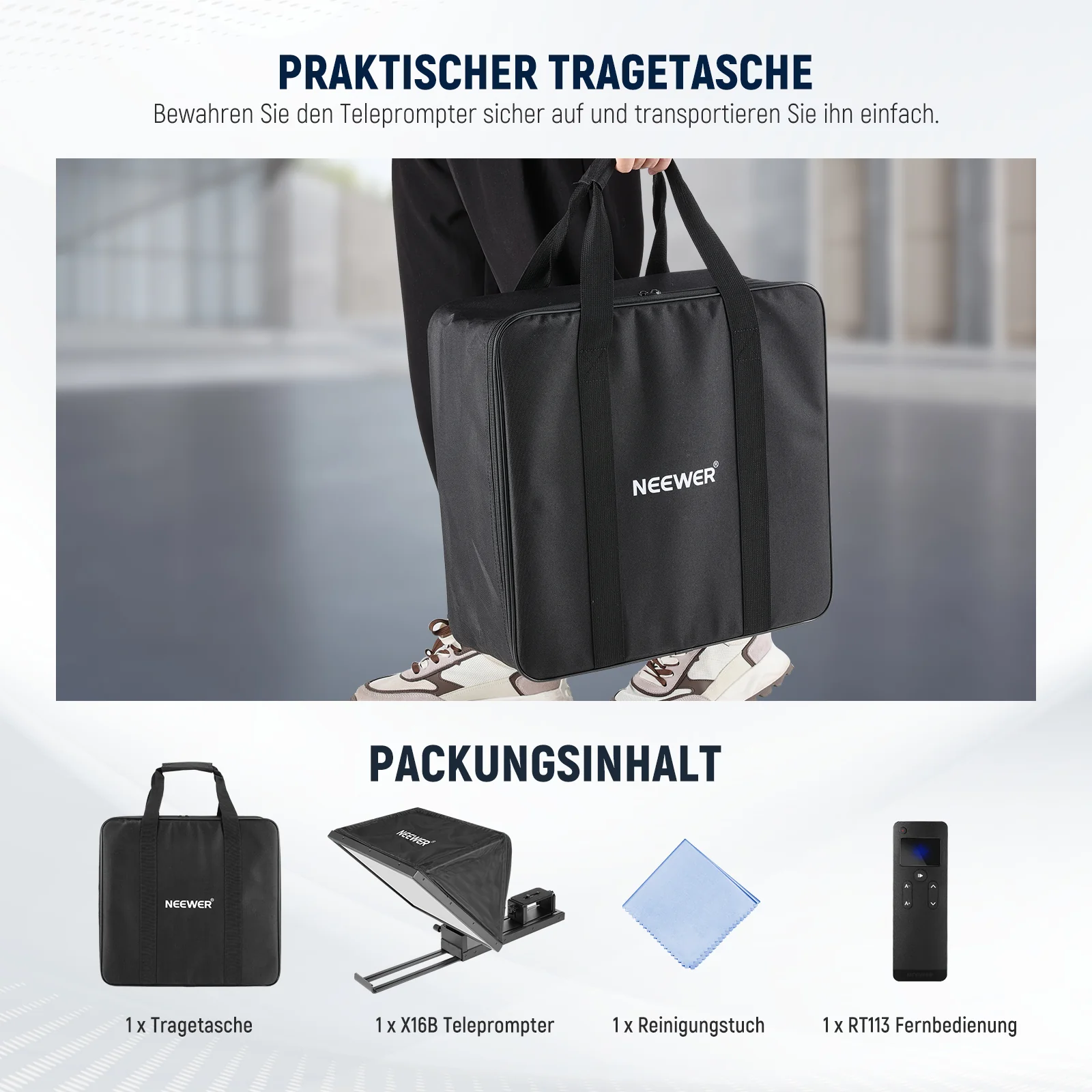 NEEWER BASICS X16B 16" anhebbarer Teleprompter aus Aluminiumlegierung - Image 9