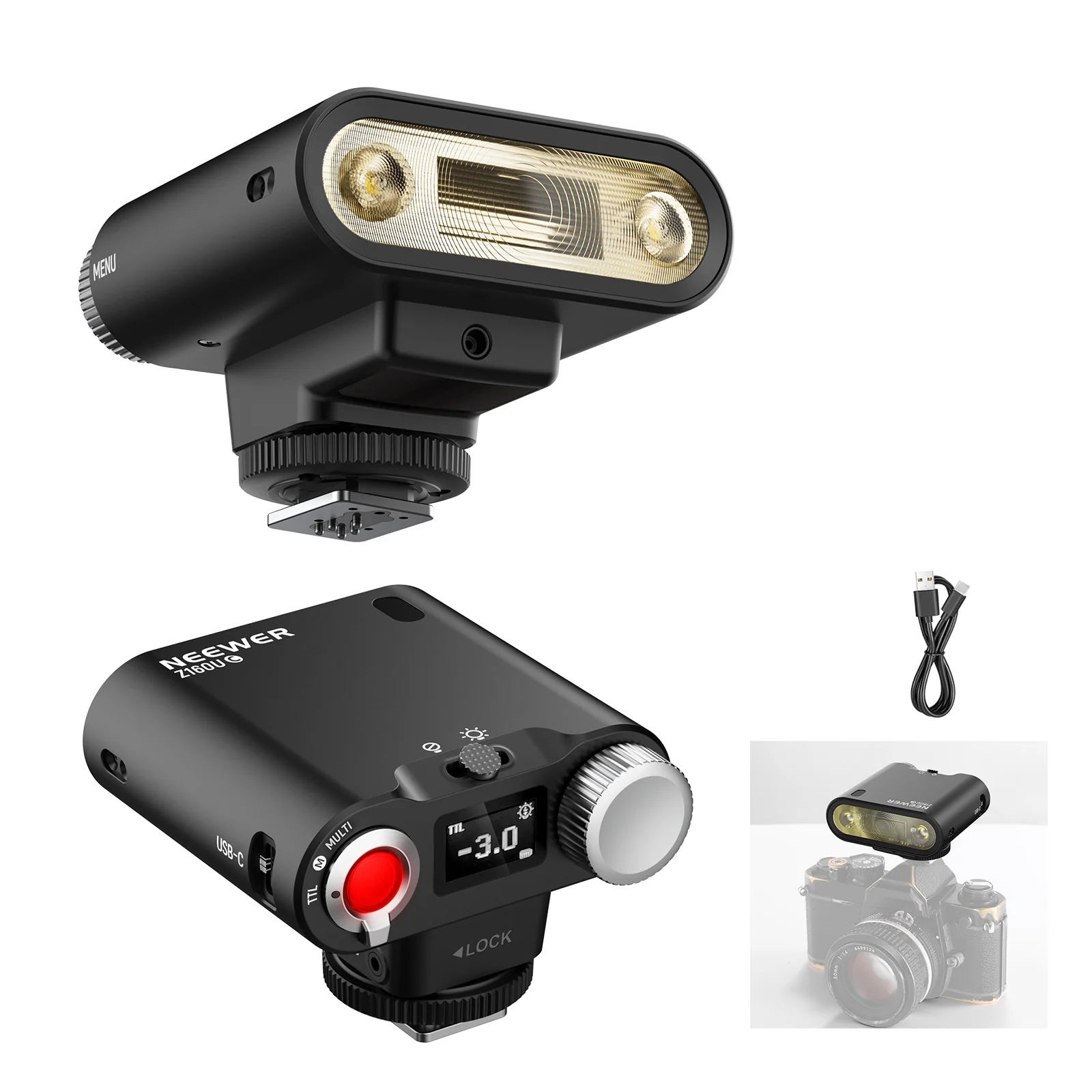 NEEWER Z160U TTL Mini Retro Kamera-Blitzgerät Speedlite