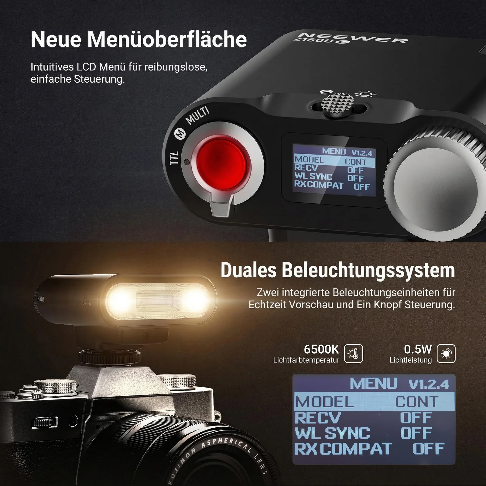 NEEWER Z160U TTL Mini Retro Kamera-Blitzgerät Speedlite - Image 6