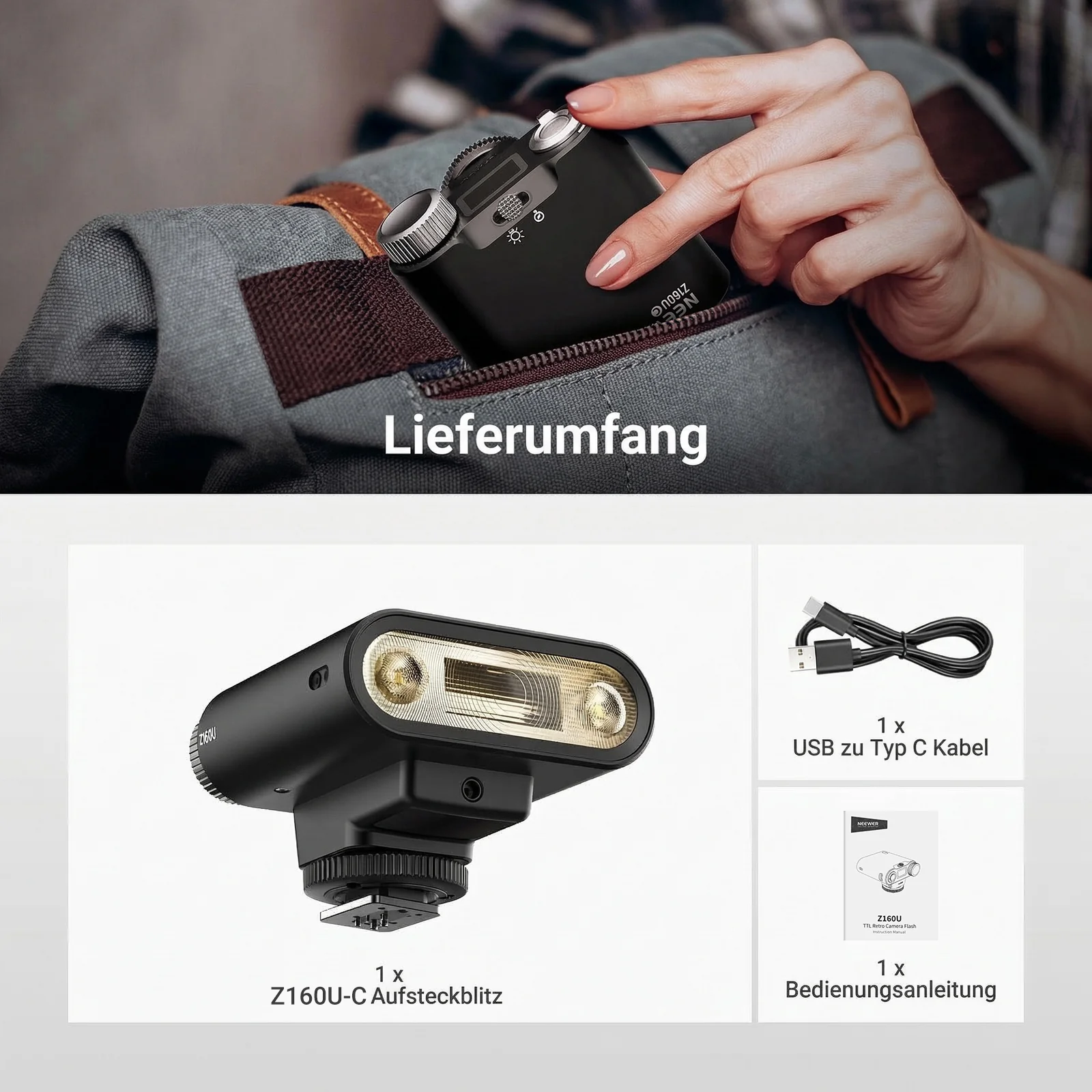 NEEWER Z160U TTL Mini Retro Kamera-Blitzgerät Speedlite - Image 9