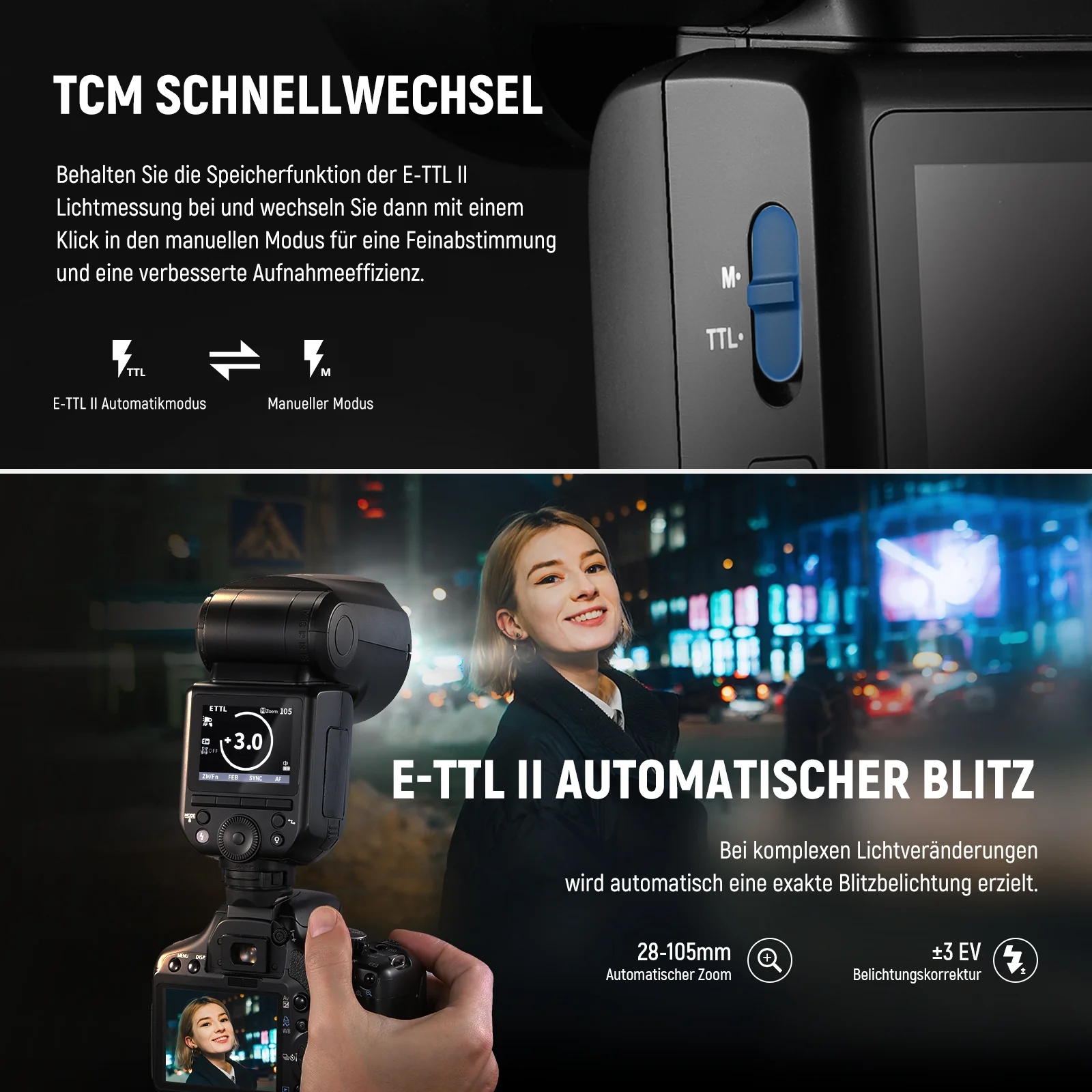 NEEWER Z2 3000mAh 2,4G TTL Flash Rundkopf Blitzlicht Speedlite - Image 4