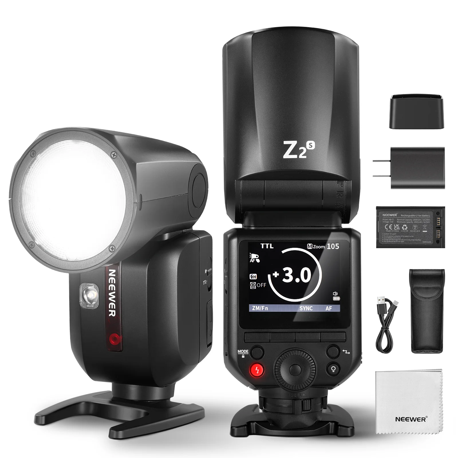 NEEWER Z2-S 2,4G TTL Blitzlicht Rundkopf Speedlite für Sony