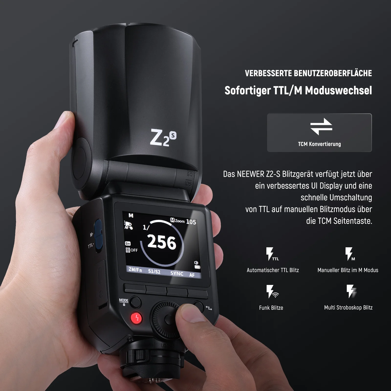 NEEWER Z2-S 2,4G TTL Blitzlicht Rundkopf Speedlite für Sony - Image 2