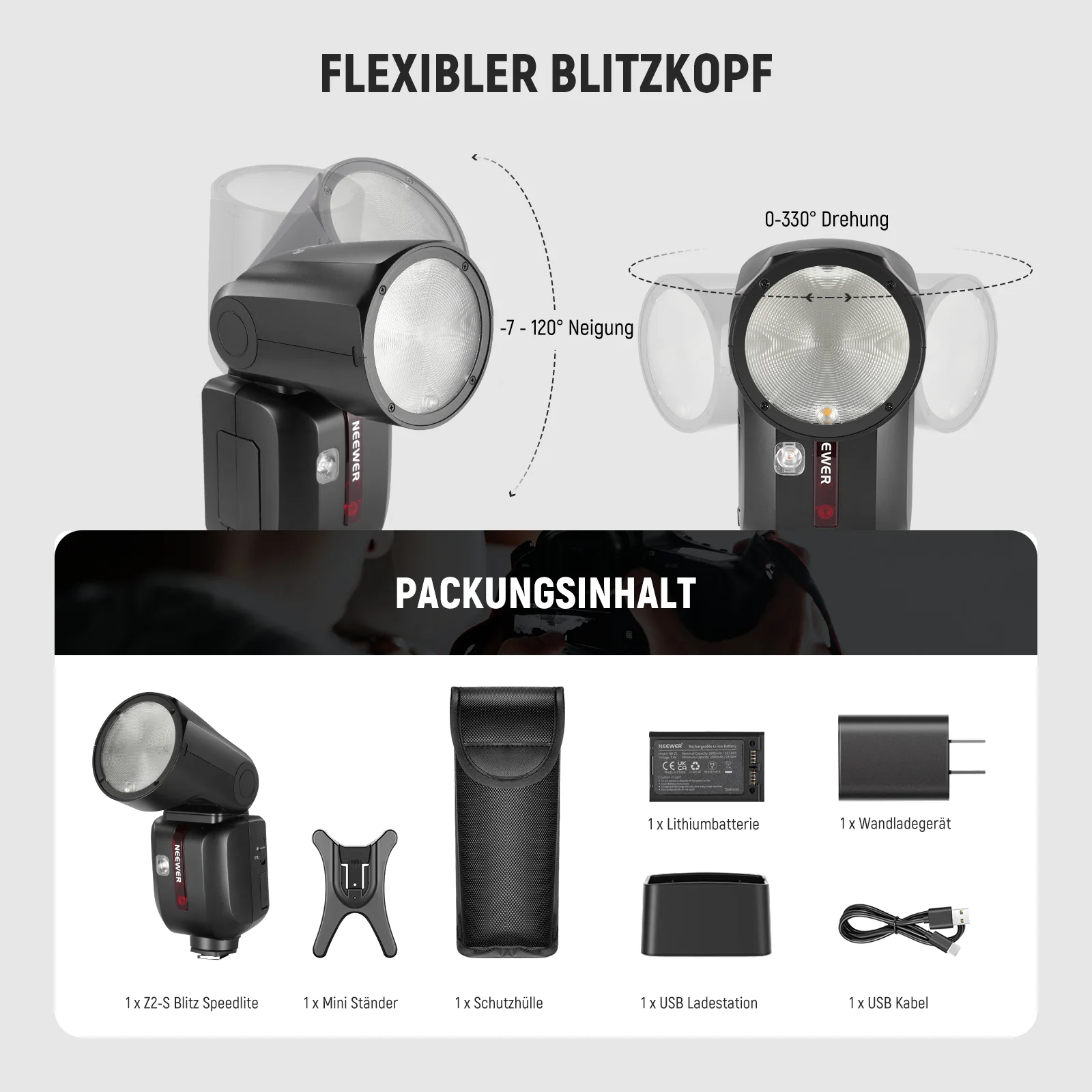NEEWER Z2-S 2,4G TTL Blitzlicht Rundkopf Speedlite für Sony - Image 9