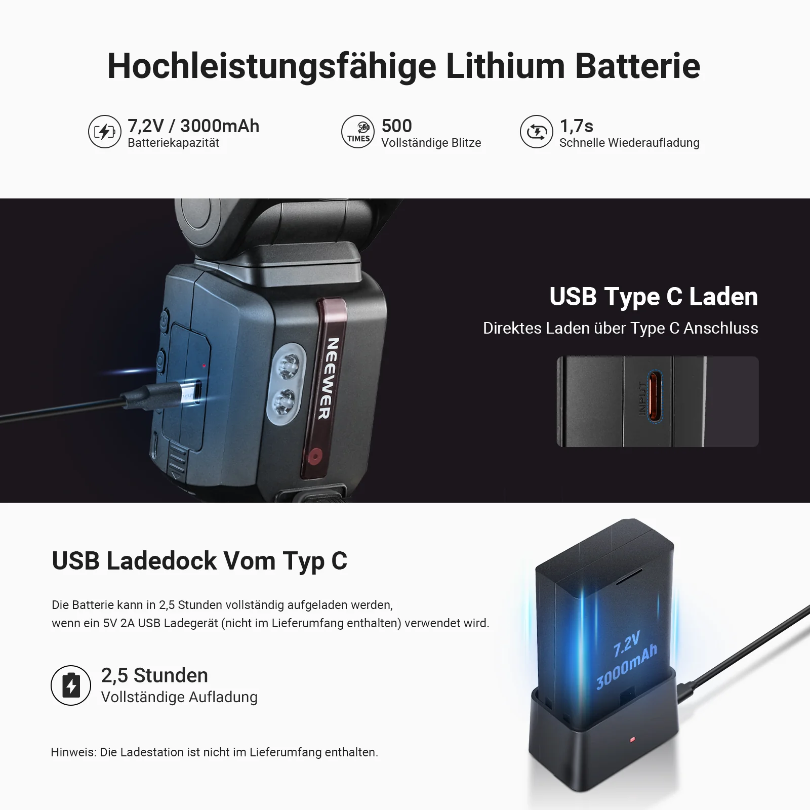 NEEWER Z3 100Ws 2.4G TTL Kamera Blitz Speedlite - Image 22
