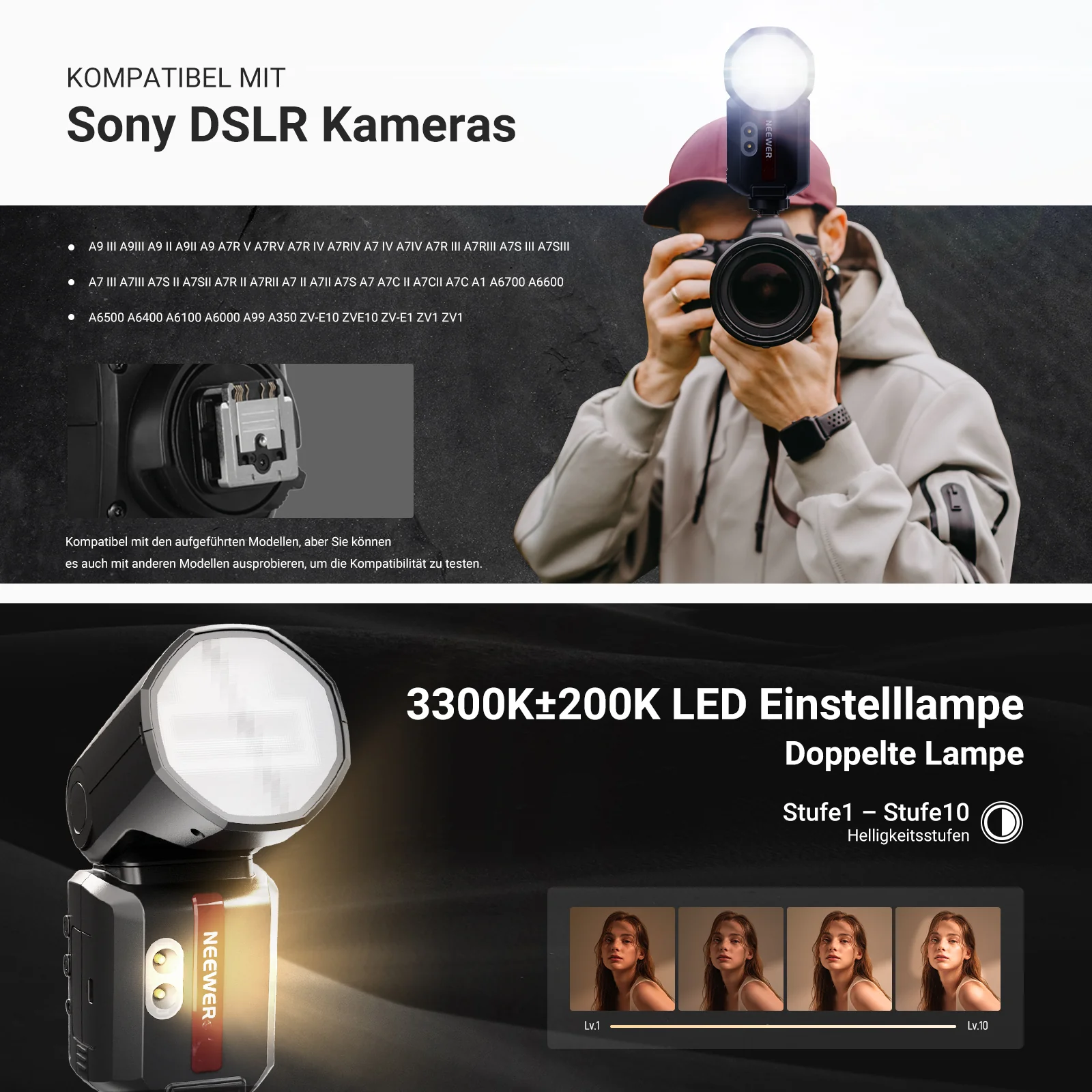 NEEWER Z3 100Ws 2.4G TTL Kamera Blitz Speedlite - Image 23