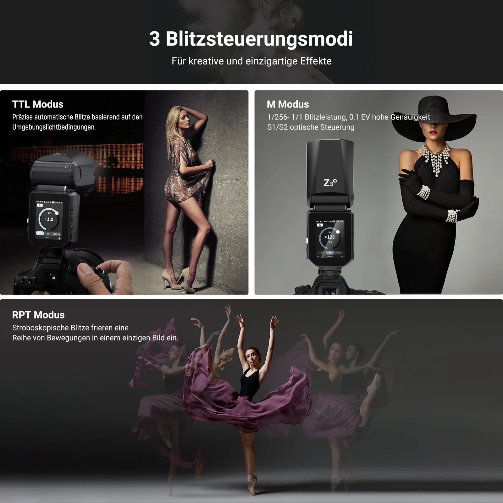 NEEWER Z3 100Ws 2.4G TTL Kamera Blitz Speedlite - Image 3