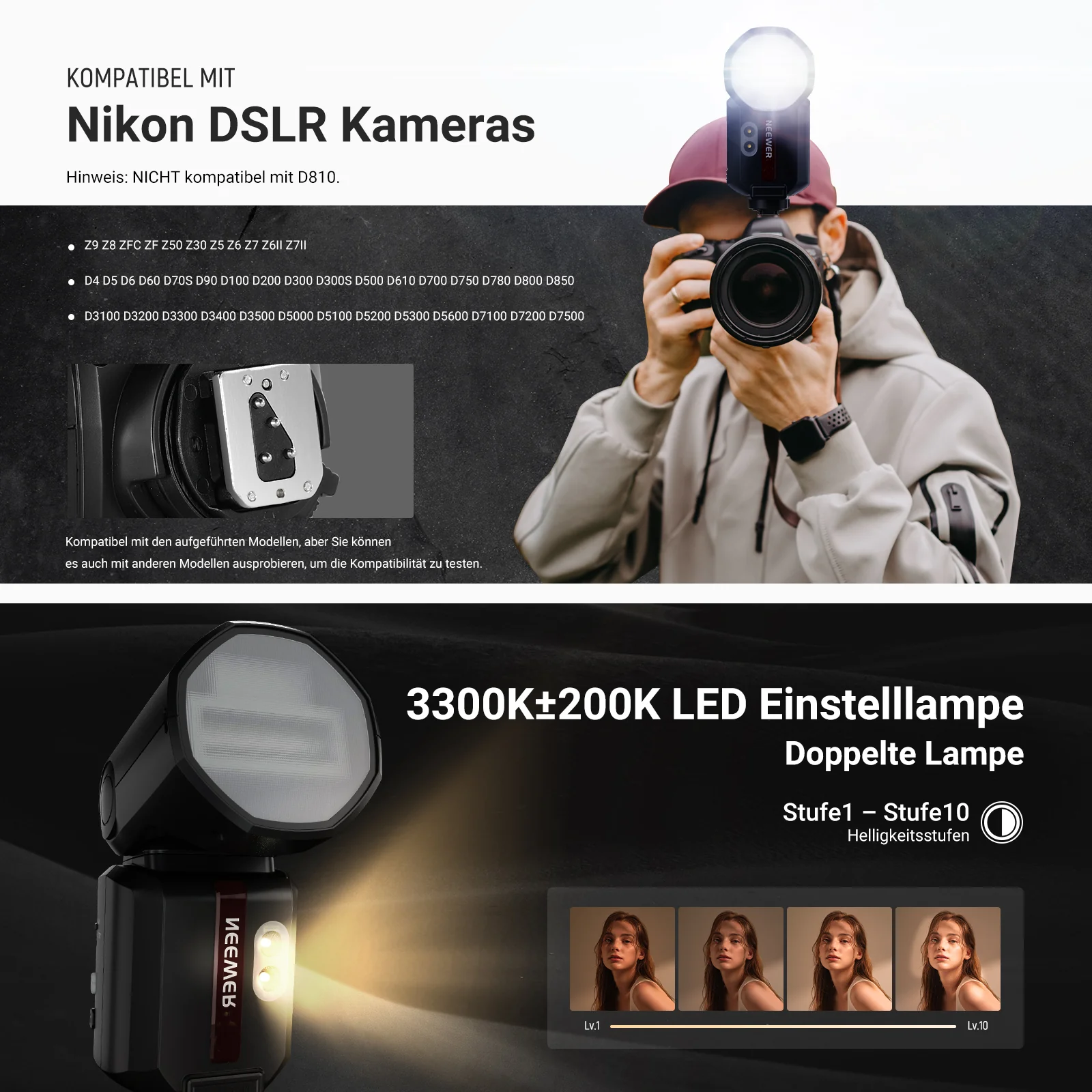 NEEWER Z3 100Ws 2.4G TTL Kamera Blitz Speedlite - Image 8