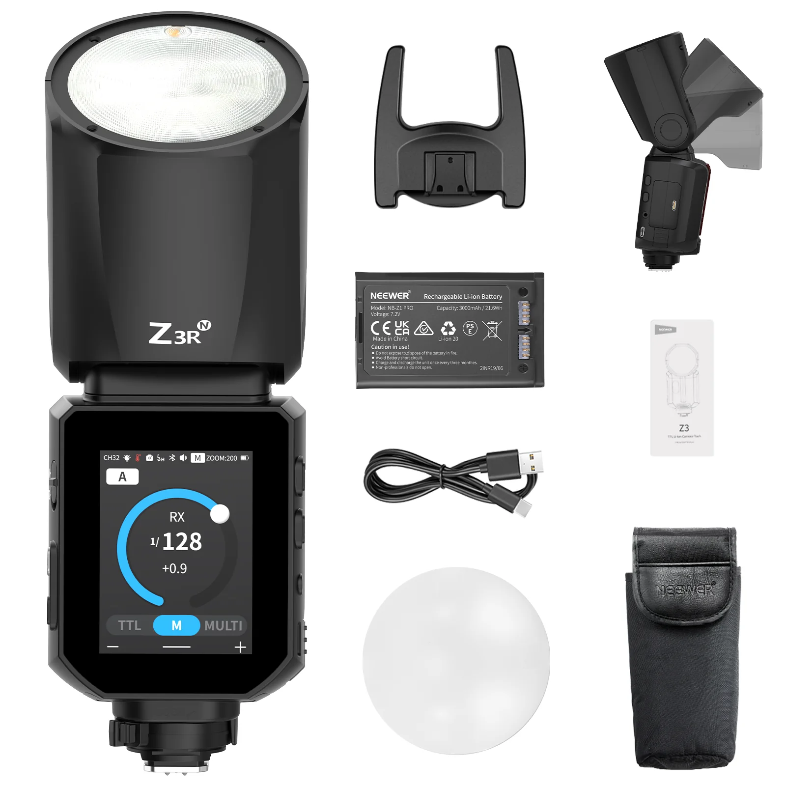 NEEWER Z3R 100Ws 2,4G TTL Flash Rundkopf Blitz Speedlite - Image 22
