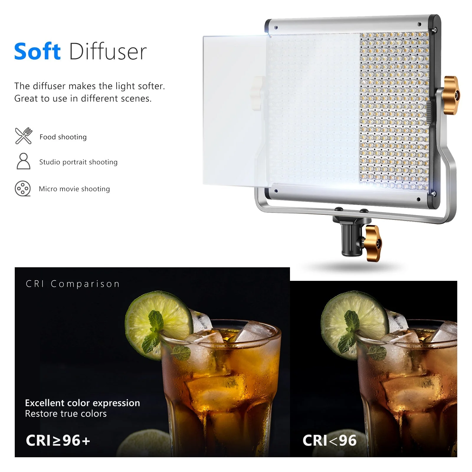 NEEWER NL480 Bi-Color LED-Panel Videolicht - Image 4