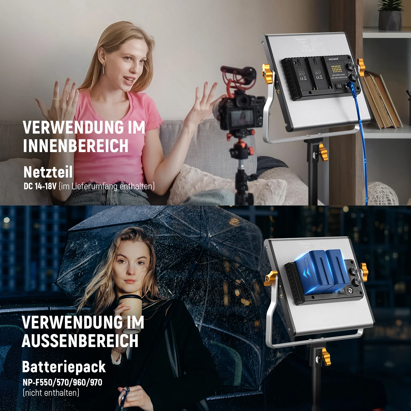 NEEWER 2er Pack NL480 dimmbares zweifarbiges 480 LED Videolicht - Image 4